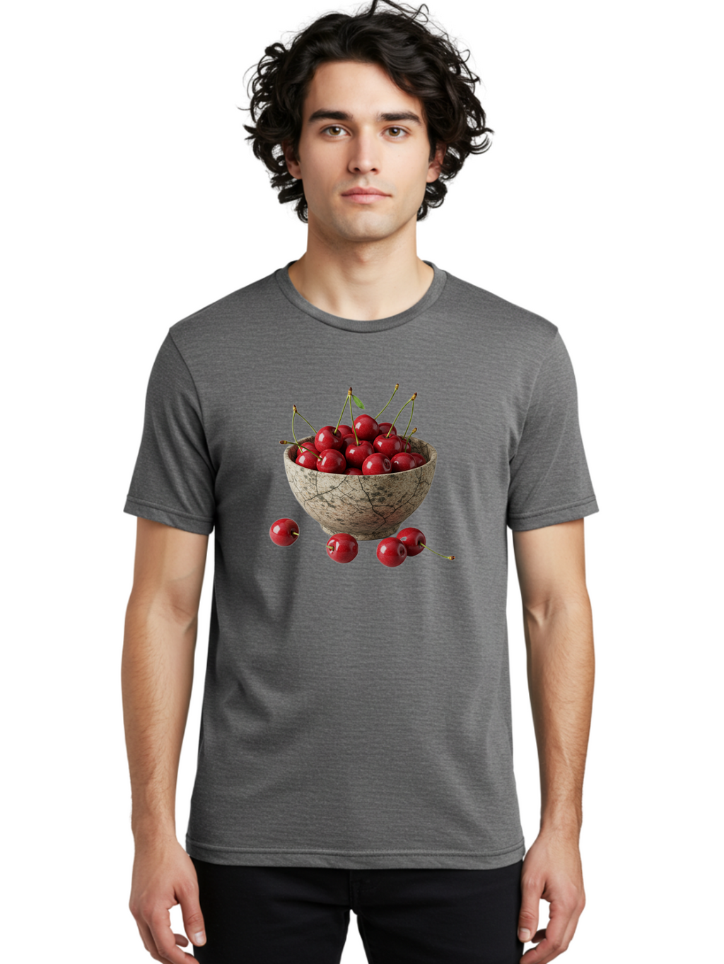 Cherries-In-Bowl-24 Men'S Graphic Tee, 100% Cotton, Comfortable Casual Summer Wear, Machine Washable, Vintage Camera, Old Camera, Antique Camera, Black Camera, Classic Photography, Photography Equipment, Nostalgic Device, Film Camera, Bai689