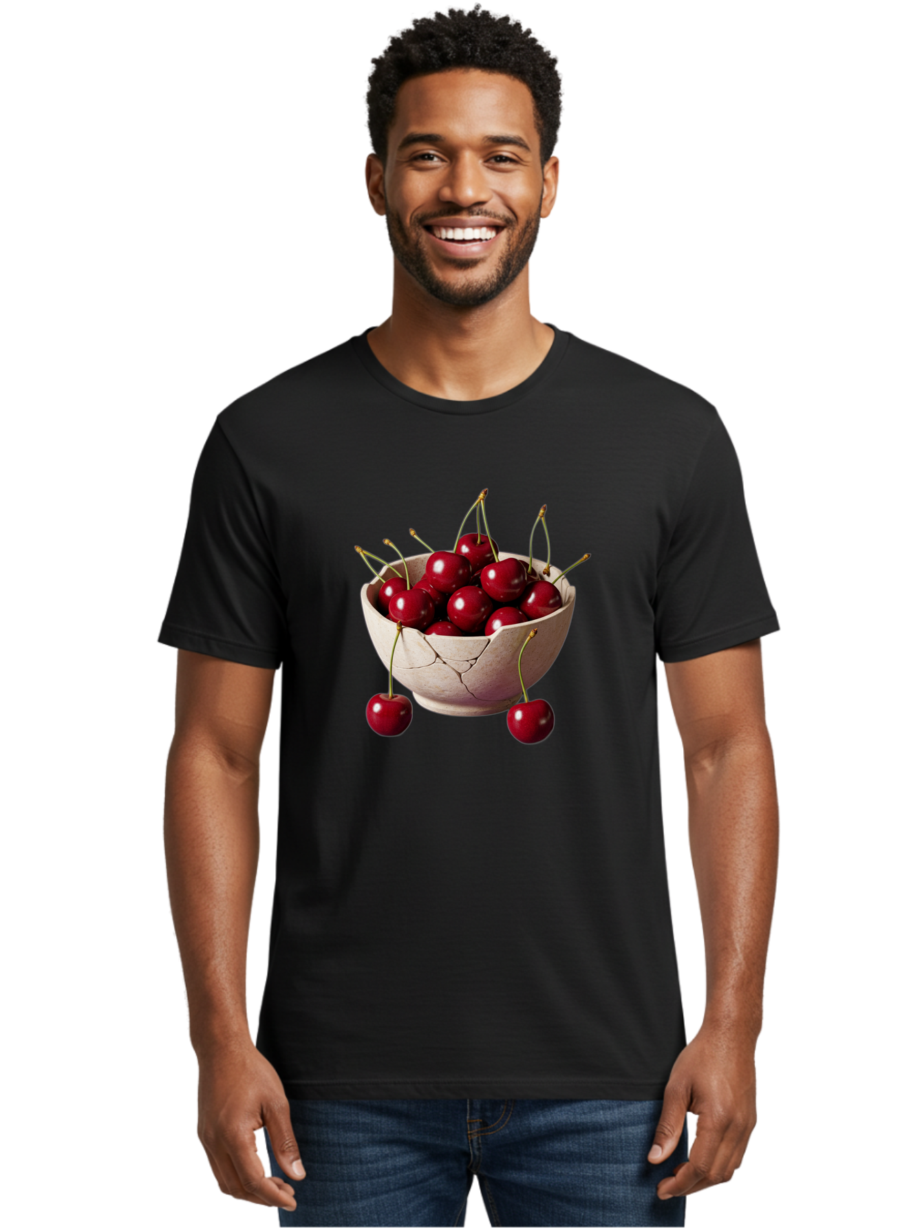 Cherries-In-Bowl-26 Men'S Graphic Tee, 100% Cotton, Comfortable Casual Summer Wear, Machine Washable, Vintage Camera, Old Camera, Antique Camera, Black Camera, Classic Photography, Photography Equipment, Nostalgic Device, Film Camera, Bai691