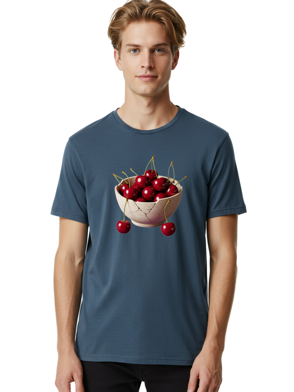 Cherries-In-Bowl-26 Men'S Graphic Tee, 100% Cotton, Comfortable Casual Summer Wear, Machine Washable, Vintage Camera, Old Camera, Antique Camera, Black Camera, Classic Photography, Photography Equipment, Nostalgic Device, Film Camera, Bai691