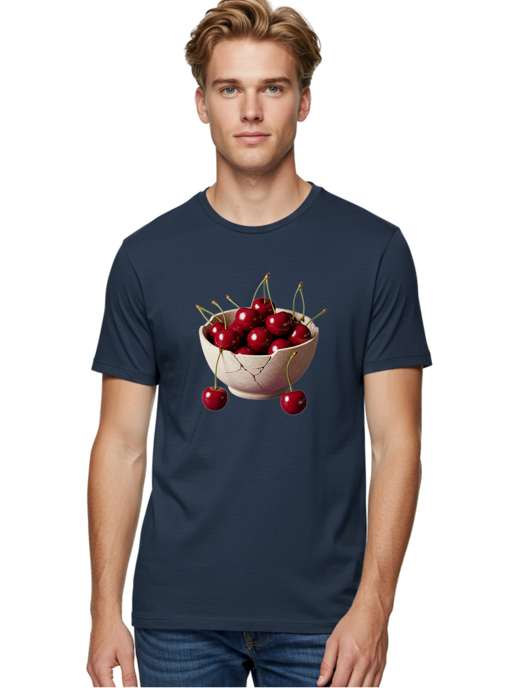 Cherries-In-Bowl-26 Men'S Graphic Tee, 100% Cotton, Comfortable Casual Summer Wear, Machine Washable, Vintage Camera, Old Camera, Antique Camera, Black Camera, Classic Photography, Photography Equipment, Nostalgic Device, Film Camera, Bai691