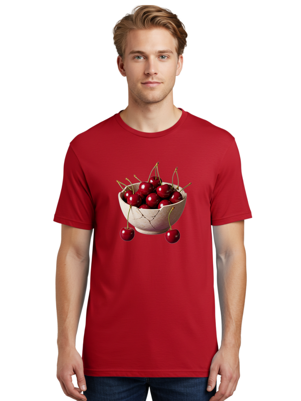 Cherries-In-Bowl-26 Men'S Graphic Tee, 100% Cotton, Comfortable Casual Summer Wear, Machine Washable, Vintage Camera, Old Camera, Antique Camera, Black Camera, Classic Photography, Photography Equipment, Nostalgic Device, Film Camera, Bai691