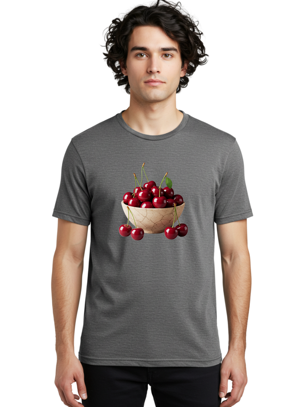 Cherries-In-Bowl-27 Men'S Graphic Tee, 100% Cotton, Comfortable Casual Summer Wear, Machine Washable, Vintage Camera, Old Camera, Antique Camera, Black Camera, Classic Photography, Photography Equipment, Nostalgic Device, Film Camera, Bai692