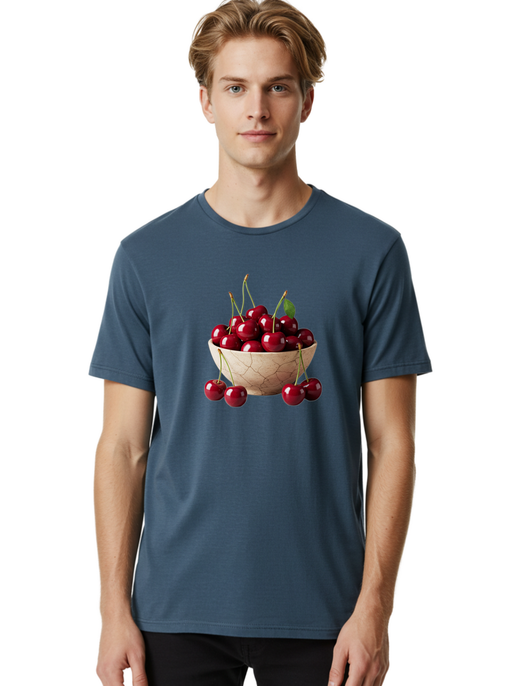Cherries-In-Bowl-27 Men'S Graphic Tee, 100% Cotton, Comfortable Casual Summer Wear, Machine Washable, Vintage Camera, Old Camera, Antique Camera, Black Camera, Classic Photography, Photography Equipment, Nostalgic Device, Film Camera, Bai692
