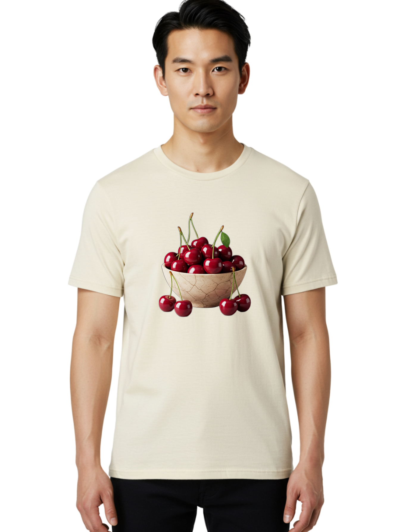 Cherries-In-Bowl-27 Men'S Graphic Tee, 100% Cotton, Comfortable Casual Summer Wear, Machine Washable, Vintage Camera, Old Camera, Antique Camera, Black Camera, Classic Photography, Photography Equipment, Nostalgic Device, Film Camera, Bai692
