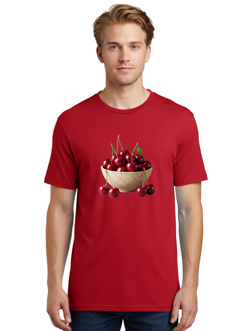 Cherries-In-Bowl-27 Men'S Graphic Tee, 100% Cotton, Comfortable Casual Summer Wear, Machine Washable, Vintage Camera, Old Camera, Antique Camera, Black Camera, Classic Photography, Photography Equipment, Nostalgic Device, Film Camera, Bai692