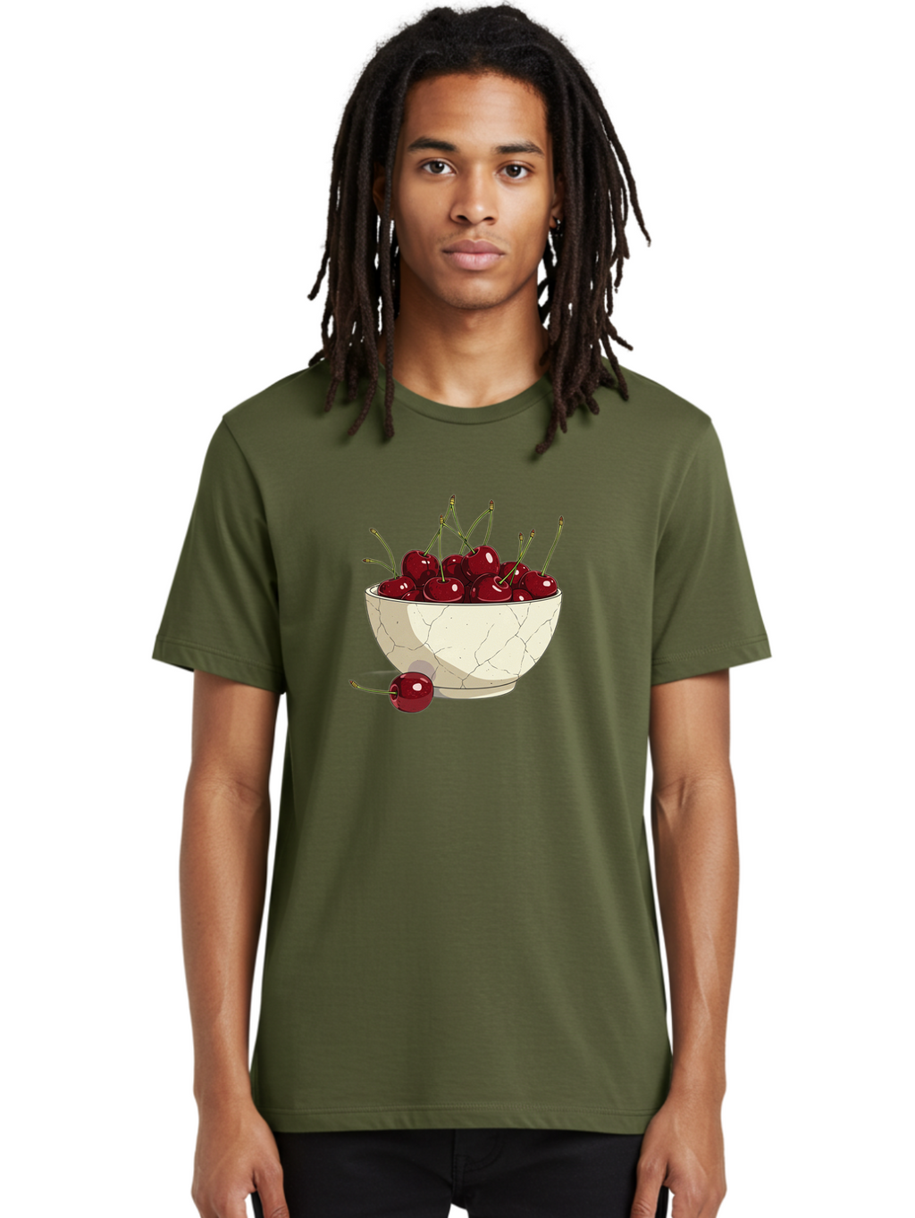 Cherries-In-Bowl-3 Men'S Graphic Tee, 100% Cotton, Comfortable Casual Summer Wear, Machine Washable, Vintage Camera, Old Camera, Antique Camera, Black Camera, Classic Photography, Photography Equipment, Nostalgic Device, Film Camera, Bai693