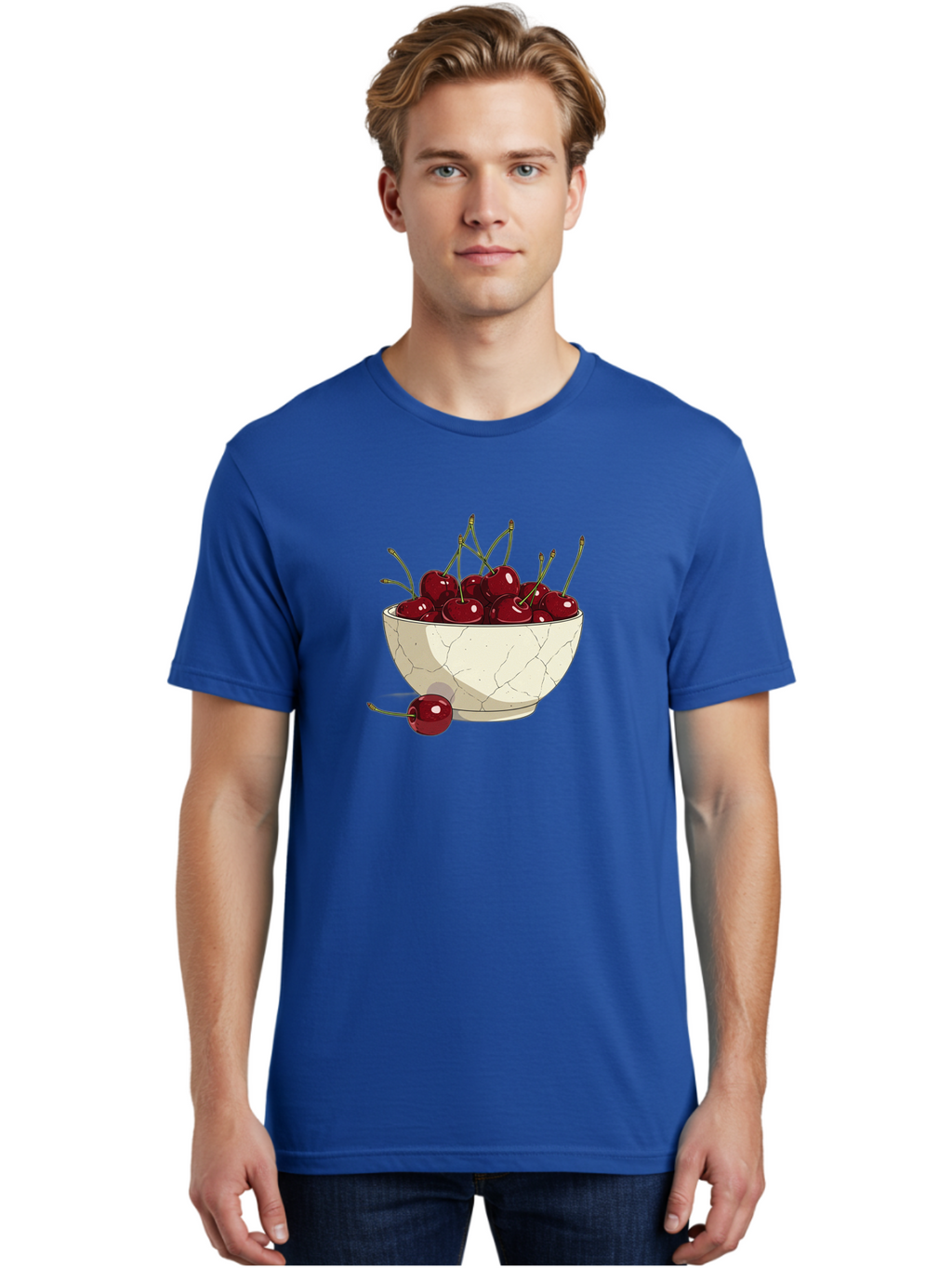 Cherries-In-Bowl-3 Men'S Graphic Tee, 100% Cotton, Comfortable Casual Summer Wear, Machine Washable, Vintage Camera, Old Camera, Antique Camera, Black Camera, Classic Photography, Photography Equipment, Nostalgic Device, Film Camera, Bai693