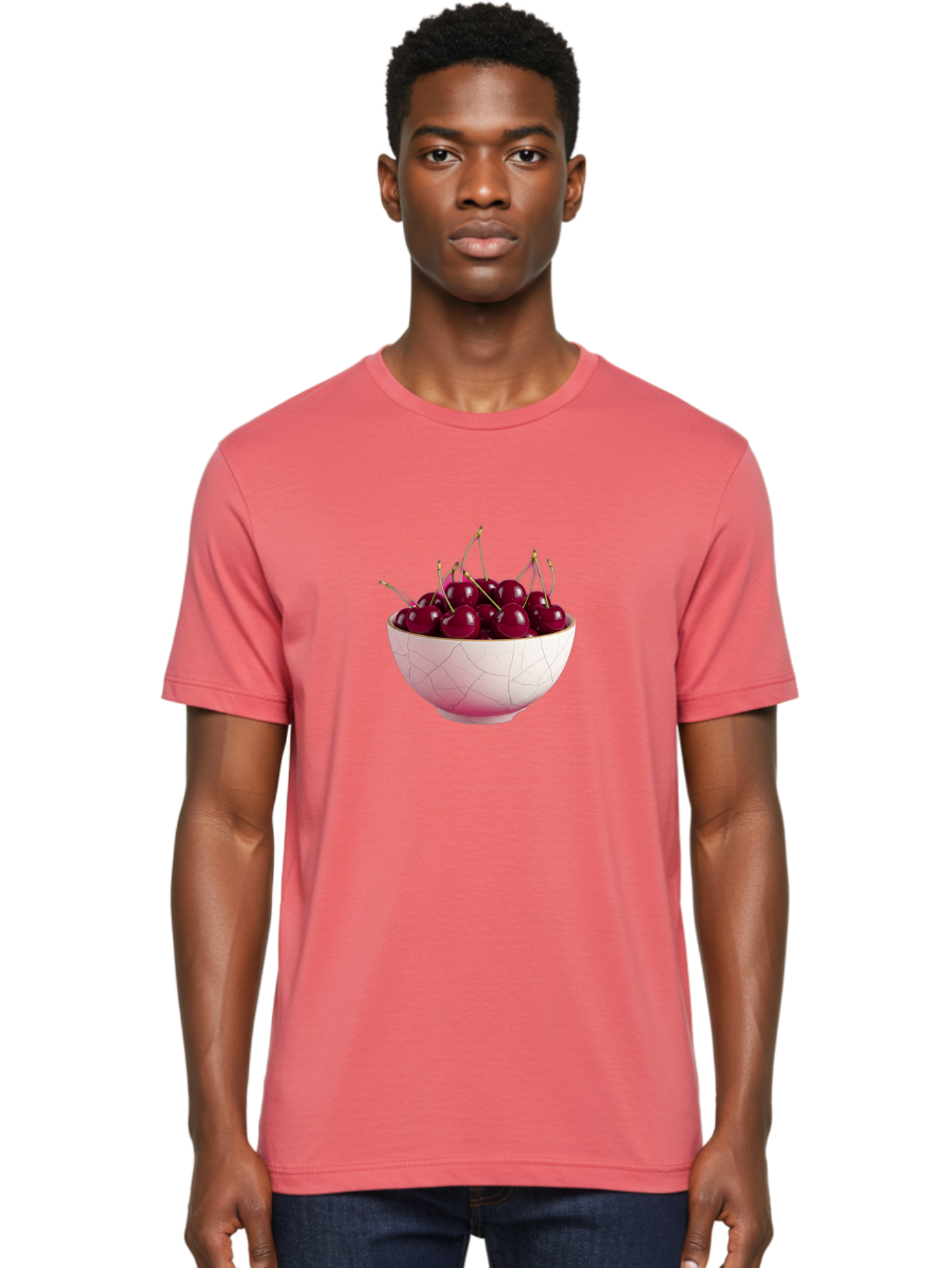 Cherries-In-Bowl-4 Men'S Graphic Tee, 100% Cotton, Comfortable Casual Summer Wear, Machine Washable, Vintage Camera, Old Camera, Antique Camera, Black Camera, Classic Photography, Photography Equipment, Nostalgic Device, Film Camera, Bai694