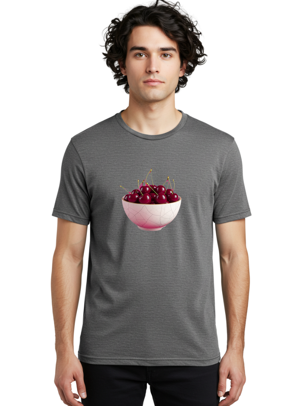 Cherries-In-Bowl-4 Men'S Graphic Tee, 100% Cotton, Comfortable Casual Summer Wear, Machine Washable, Vintage Camera, Old Camera, Antique Camera, Black Camera, Classic Photography, Photography Equipment, Nostalgic Device, Film Camera, Bai694