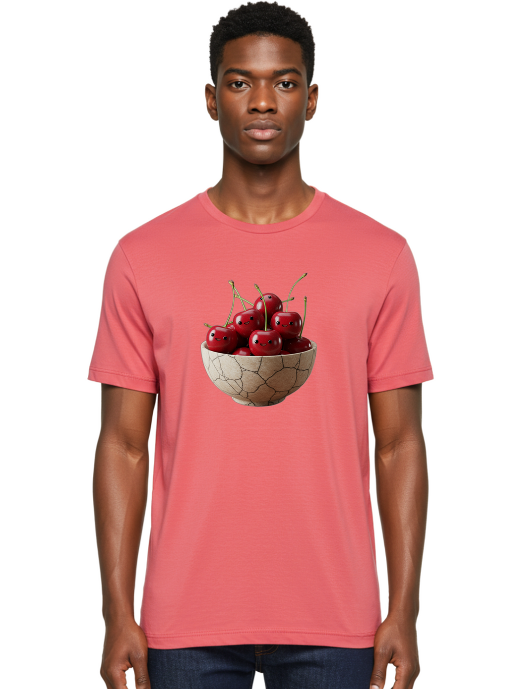 Cherries-In-Bowl-5 Men'S Graphic Tee, 100% Cotton, Comfortable Casual Summer Wear, Machine Washable, Vintage Camera, Old Camera, Antique Camera, Black Camera, Classic Photography, Photography Equipment, Nostalgic Device, Film Camera, Bai695