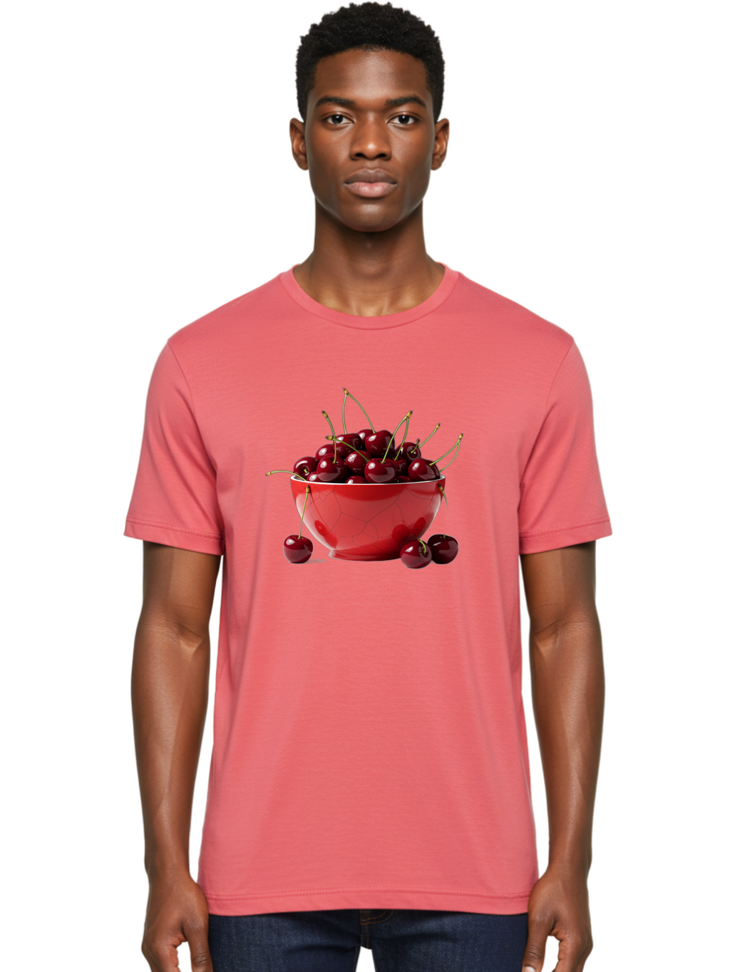 Cherries-In-Bowl-6 Men'S Graphic Tee, 100% Cotton, Comfortable Casual Summer Wear, Machine Washable, Vintage Camera, Old Camera, Antique Camera, Black Camera, Classic Photography, Photography Equipment, Nostalgic Device, Film Camera, Bai696