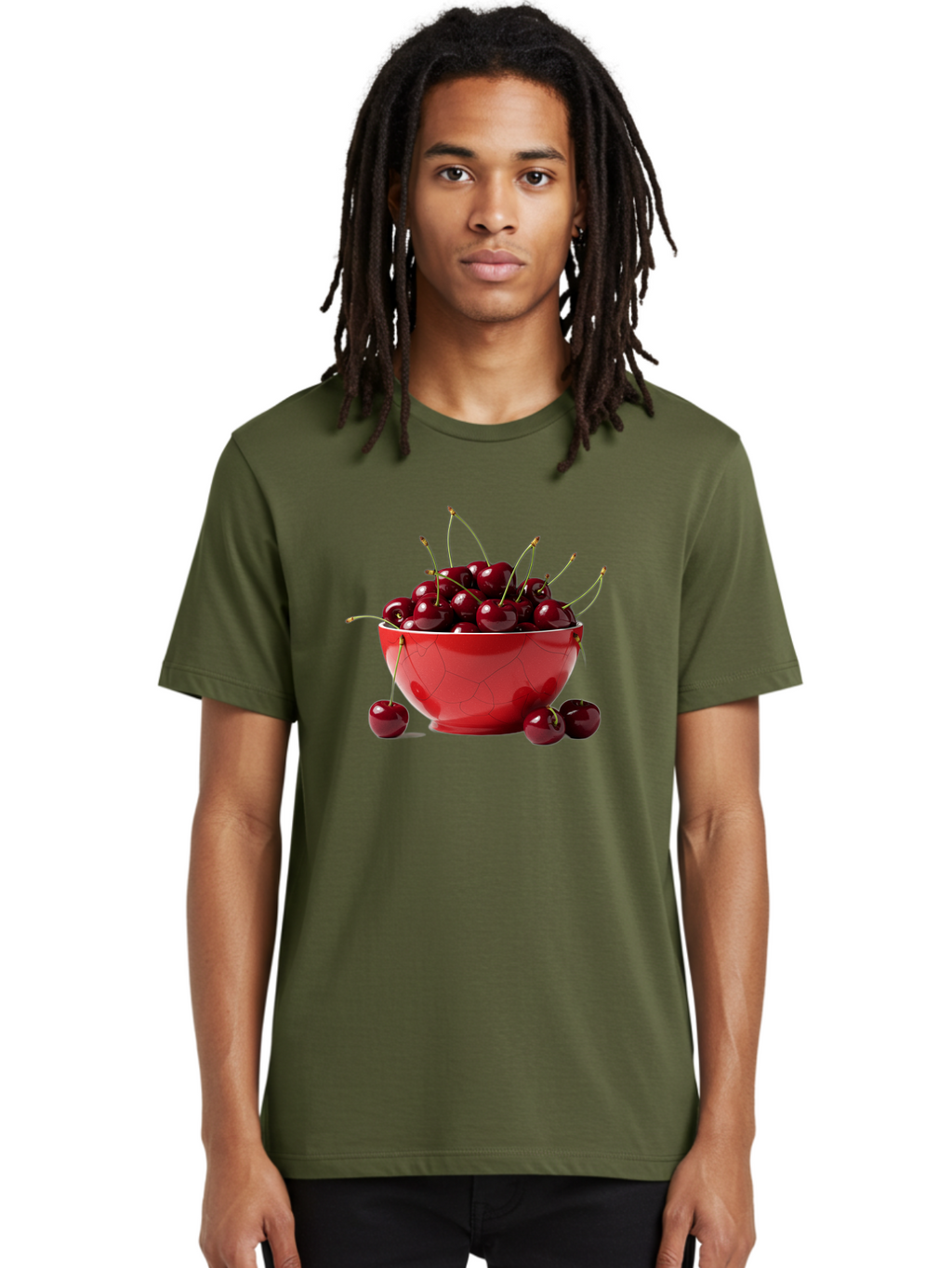 Cherries-In-Bowl-6 Men'S Graphic Tee, 100% Cotton, Comfortable Casual Summer Wear, Machine Washable, Vintage Camera, Old Camera, Antique Camera, Black Camera, Classic Photography, Photography Equipment, Nostalgic Device, Film Camera, Bai696