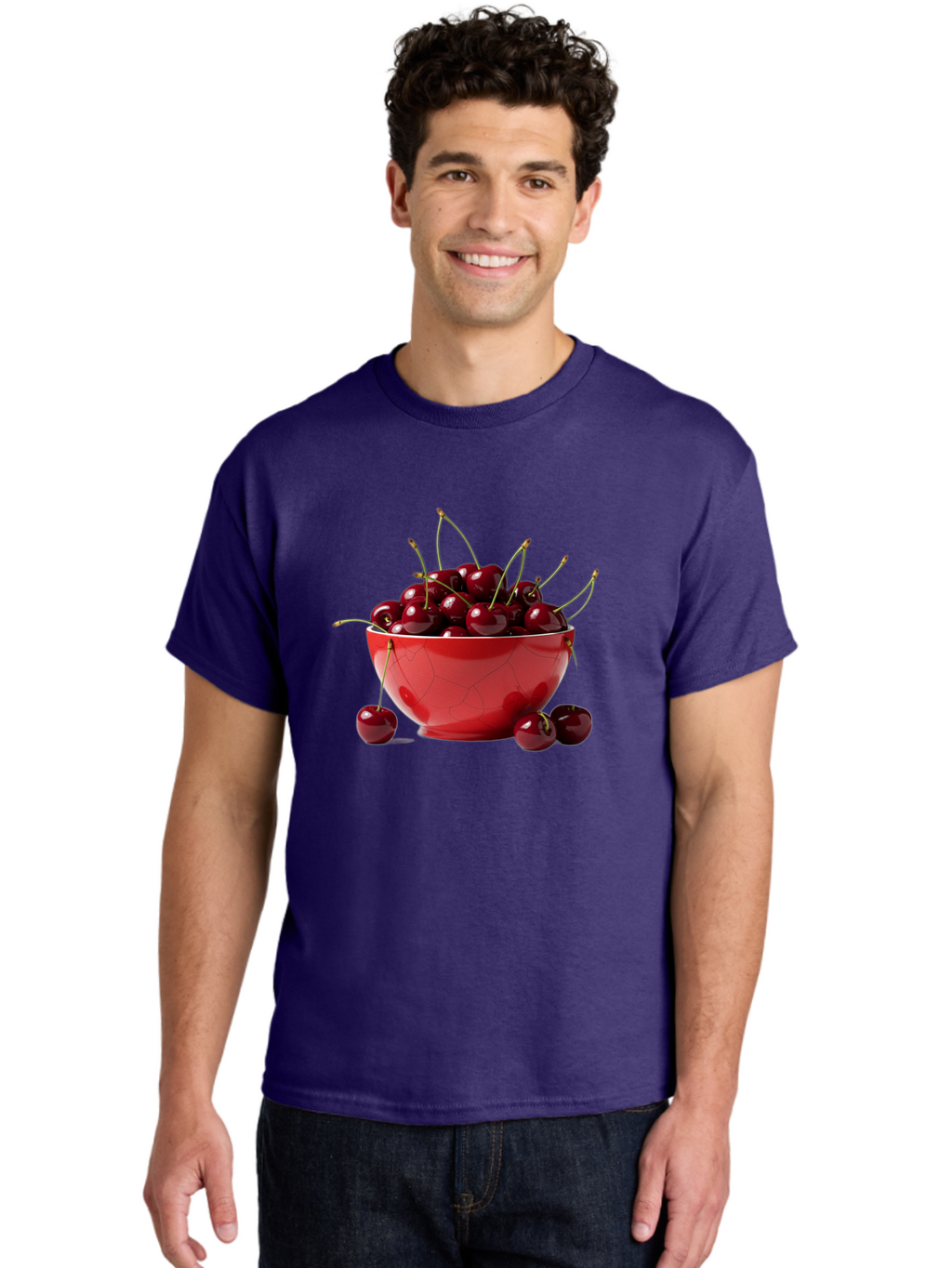 Cherries-In-Bowl-6 Men'S Graphic Tee, 100% Cotton, Comfortable Casual Summer Wear, Machine Washable, Vintage Camera, Old Camera, Antique Camera, Black Camera, Classic Photography, Photography Equipment, Nostalgic Device, Film Camera, Bai696