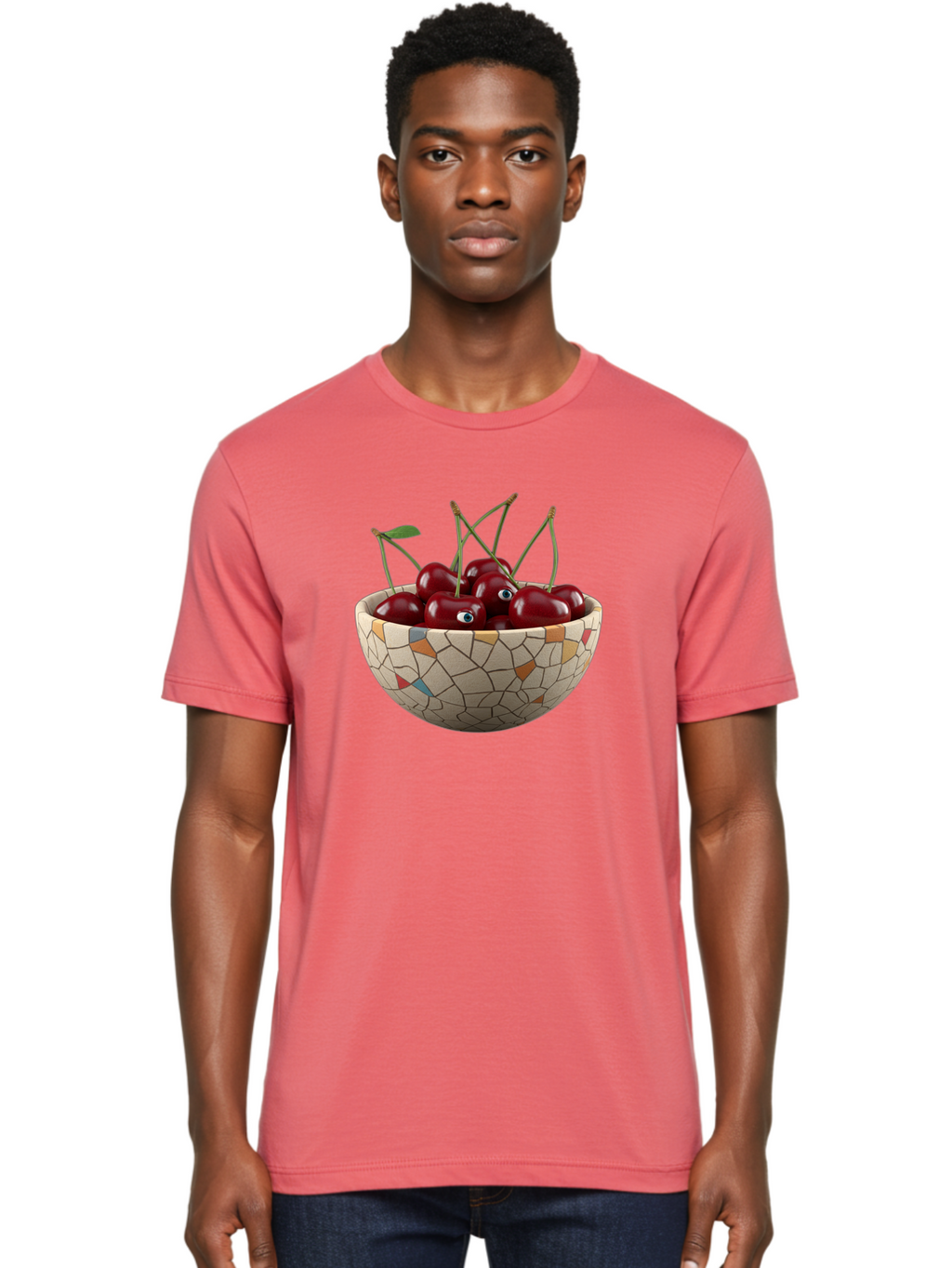 Cherries-In-Bowl-7 Men'S Graphic Tee, 100% Cotton, Comfortable Casual Summer Wear, Machine Washable, Vintage Camera, Old Camera, Antique Camera, Black Camera, Classic Photography, Photography Equipment, Nostalgic Device, Film Camera, Bai697