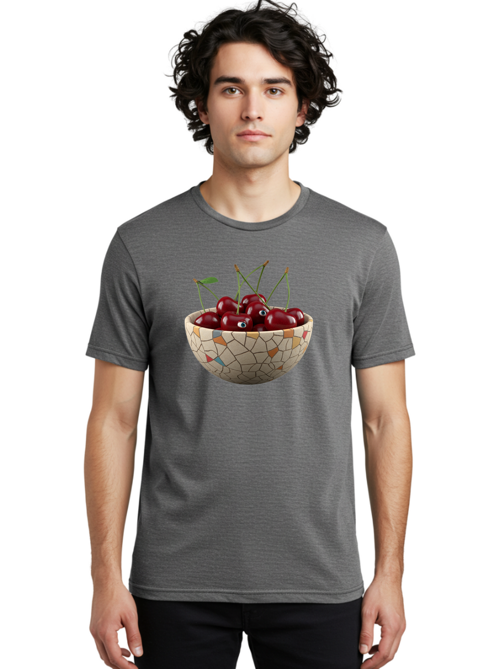 Cherries-In-Bowl-7 Men'S Graphic Tee, 100% Cotton, Comfortable Casual Summer Wear, Machine Washable, Vintage Camera, Old Camera, Antique Camera, Black Camera, Classic Photography, Photography Equipment, Nostalgic Device, Film Camera, Bai697