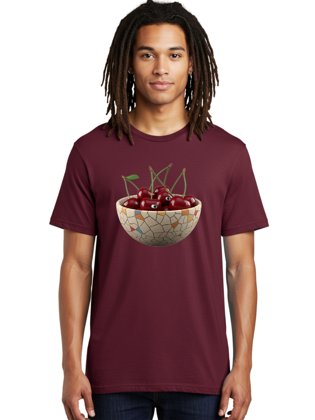 Cherries-In-Bowl-7 Men'S Graphic Tee, 100% Cotton, Comfortable Casual Summer Wear, Machine Washable, Vintage Camera, Old Camera, Antique Camera, Black Camera, Classic Photography, Photography Equipment, Nostalgic Device, Film Camera, Bai697