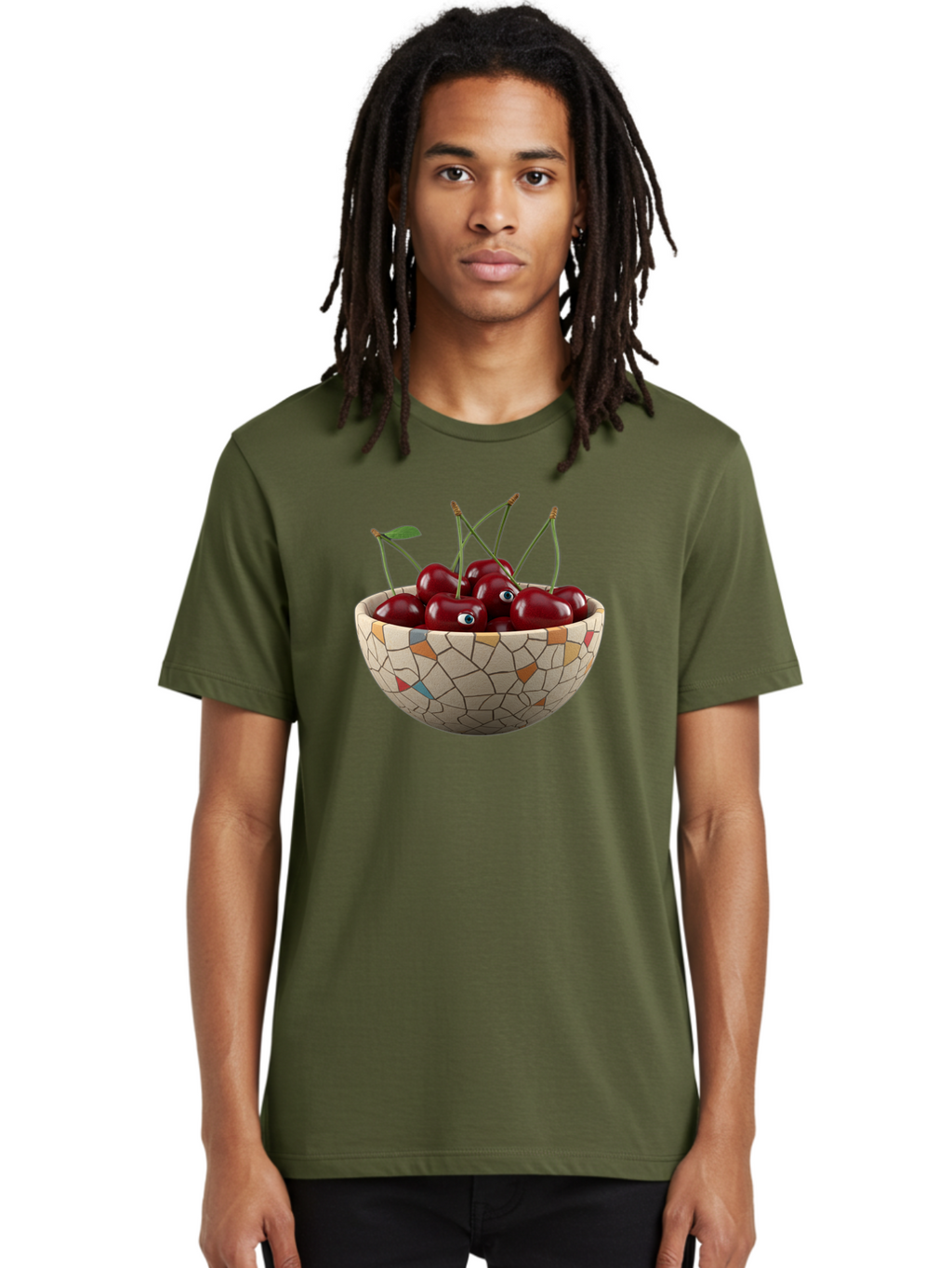 Cherries-In-Bowl-7 Men'S Graphic Tee, 100% Cotton, Comfortable Casual Summer Wear, Machine Washable, Vintage Camera, Old Camera, Antique Camera, Black Camera, Classic Photography, Photography Equipment, Nostalgic Device, Film Camera, Bai697