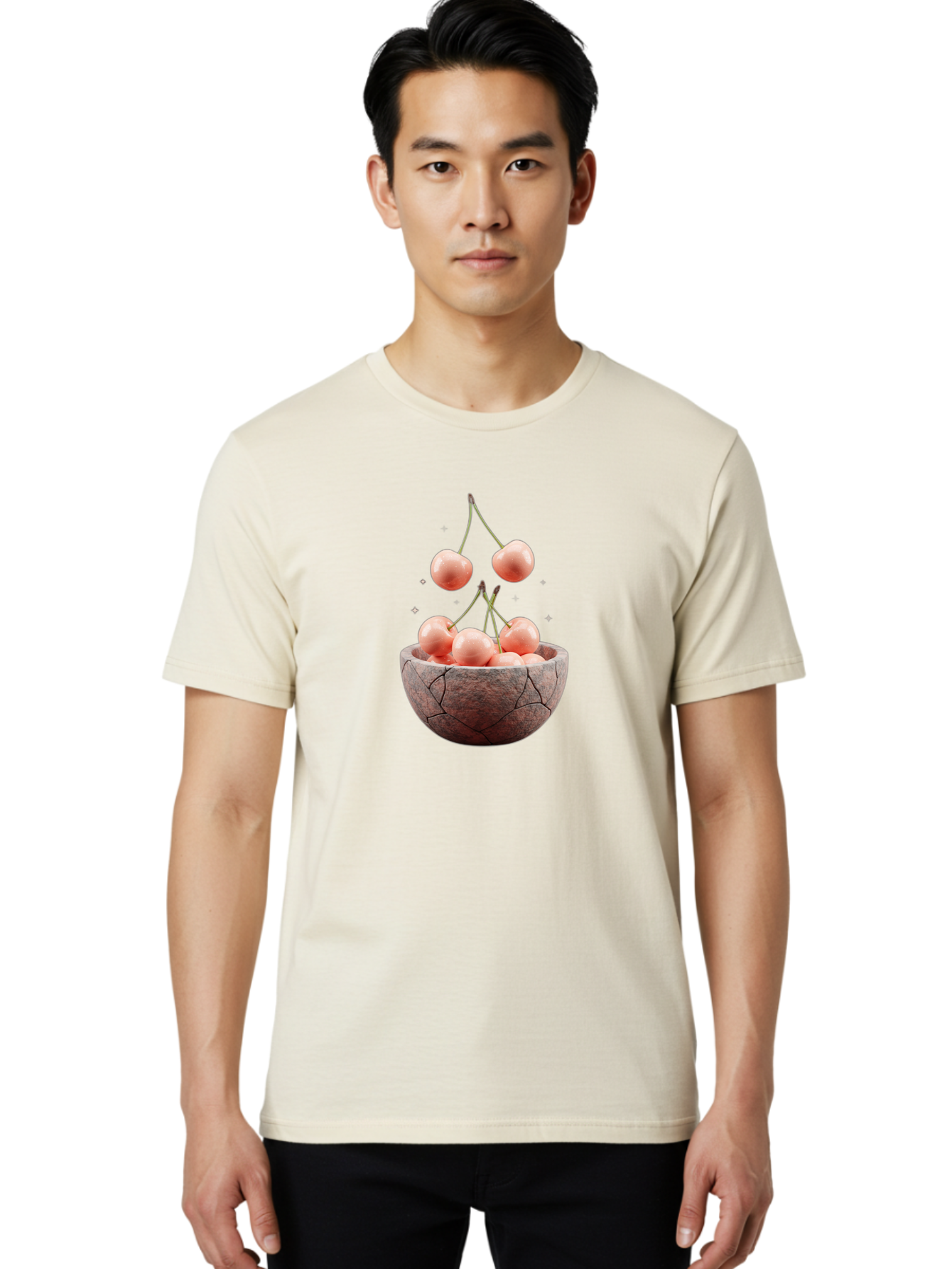Cherries-In-Bowl-8 Men'S Graphic Tee, 100% Cotton, Comfortable Casual Summer Wear, Machine Washable, Vintage Camera, Old Camera, Antique Camera, Black Camera, Classic Photography, Photography Equipment, Nostalgic Device, Film Camera, Bai698