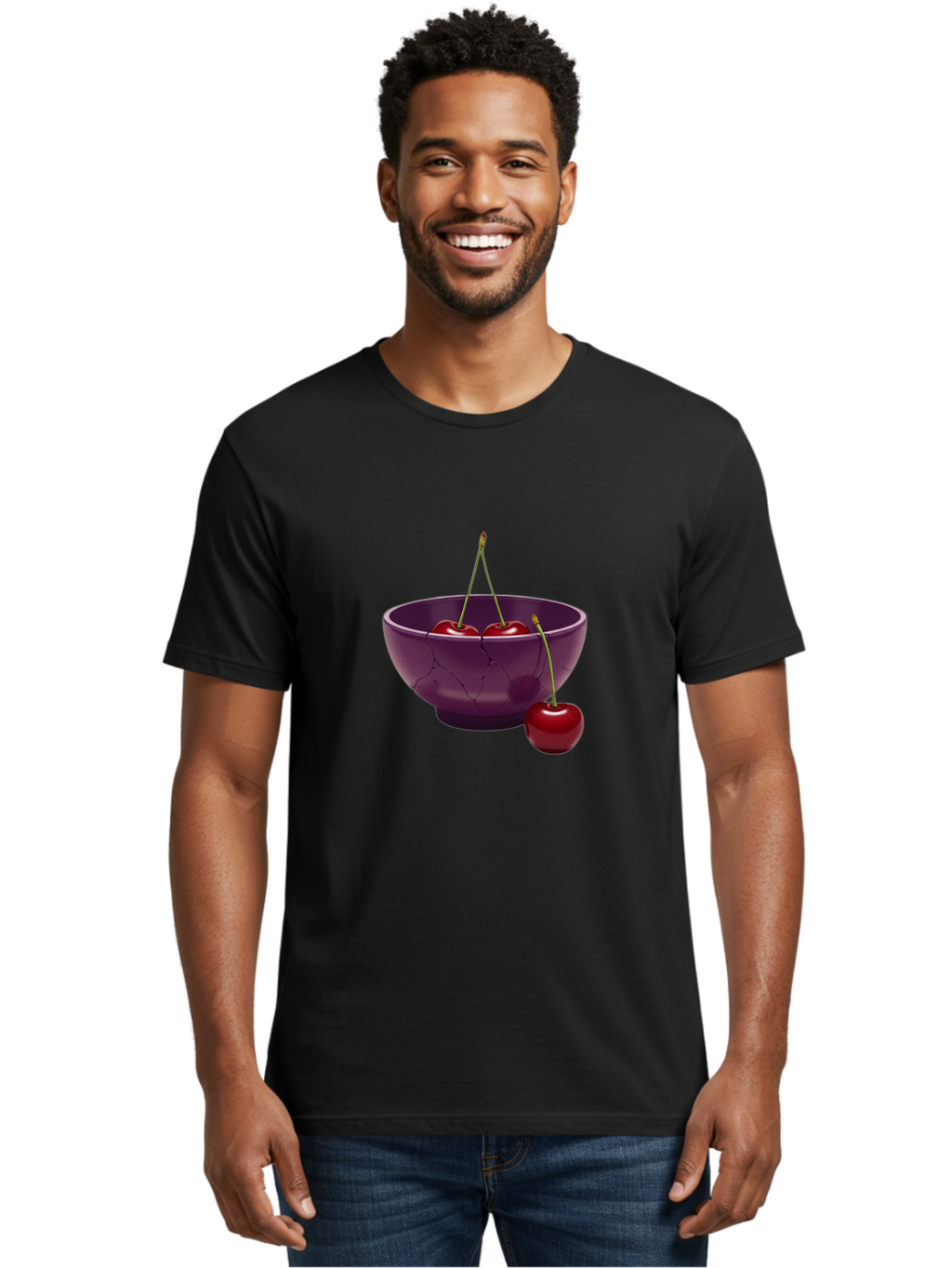 Cherries-In-Bowl Men'S Graphic Tee, 100% Cotton, Comfortable Casual Summer Wear, Machine Washable, Vintage Camera, Old Camera, Antique Camera, Black Camera, Classic Photography, Photography Equipment, Nostalgic Device, Film Camera, Camera Art Bai700