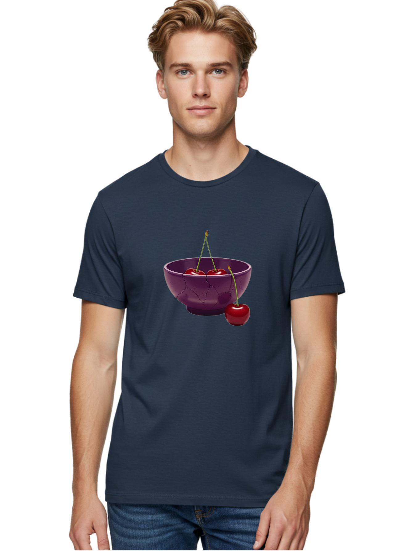 Cherries-In-Bowl Men'S Graphic Tee, 100% Cotton, Comfortable Casual Summer Wear, Machine Washable, Vintage Camera, Old Camera, Antique Camera, Black Camera, Classic Photography, Photography Equipment, Nostalgic Device, Film Camera, Camera Art Bai700