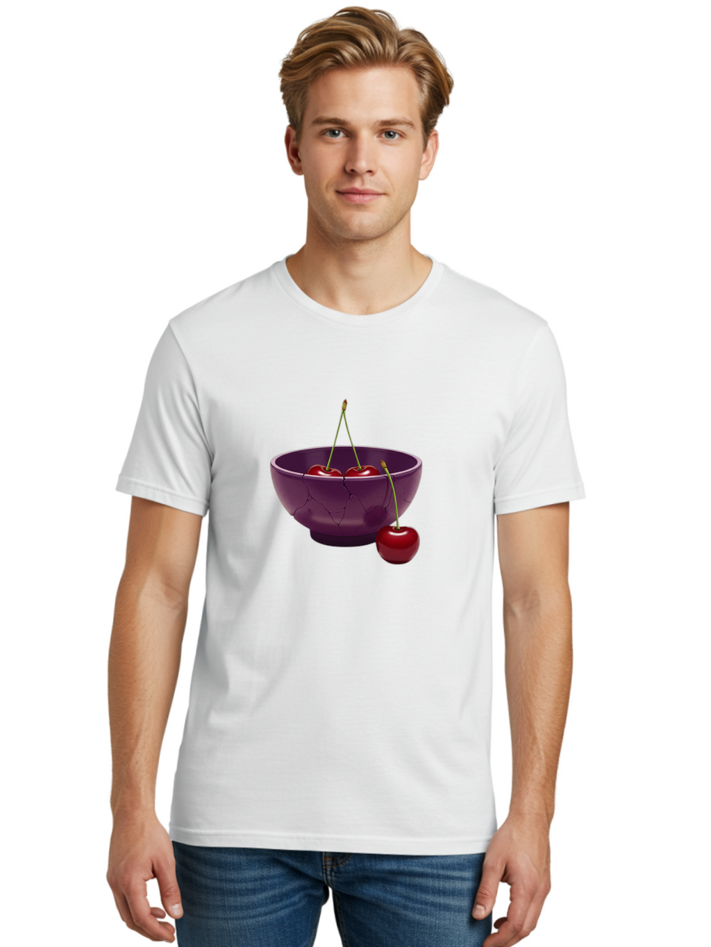 Cherries-In-Bowl Men'S Graphic Tee, 100% Cotton, Comfortable Casual Summer Wear, Machine Washable, Vintage Camera, Old Camera, Antique Camera, Black Camera, Classic Photography, Photography Equipment, Nostalgic Device, Film Camera, Camera Art Bai700