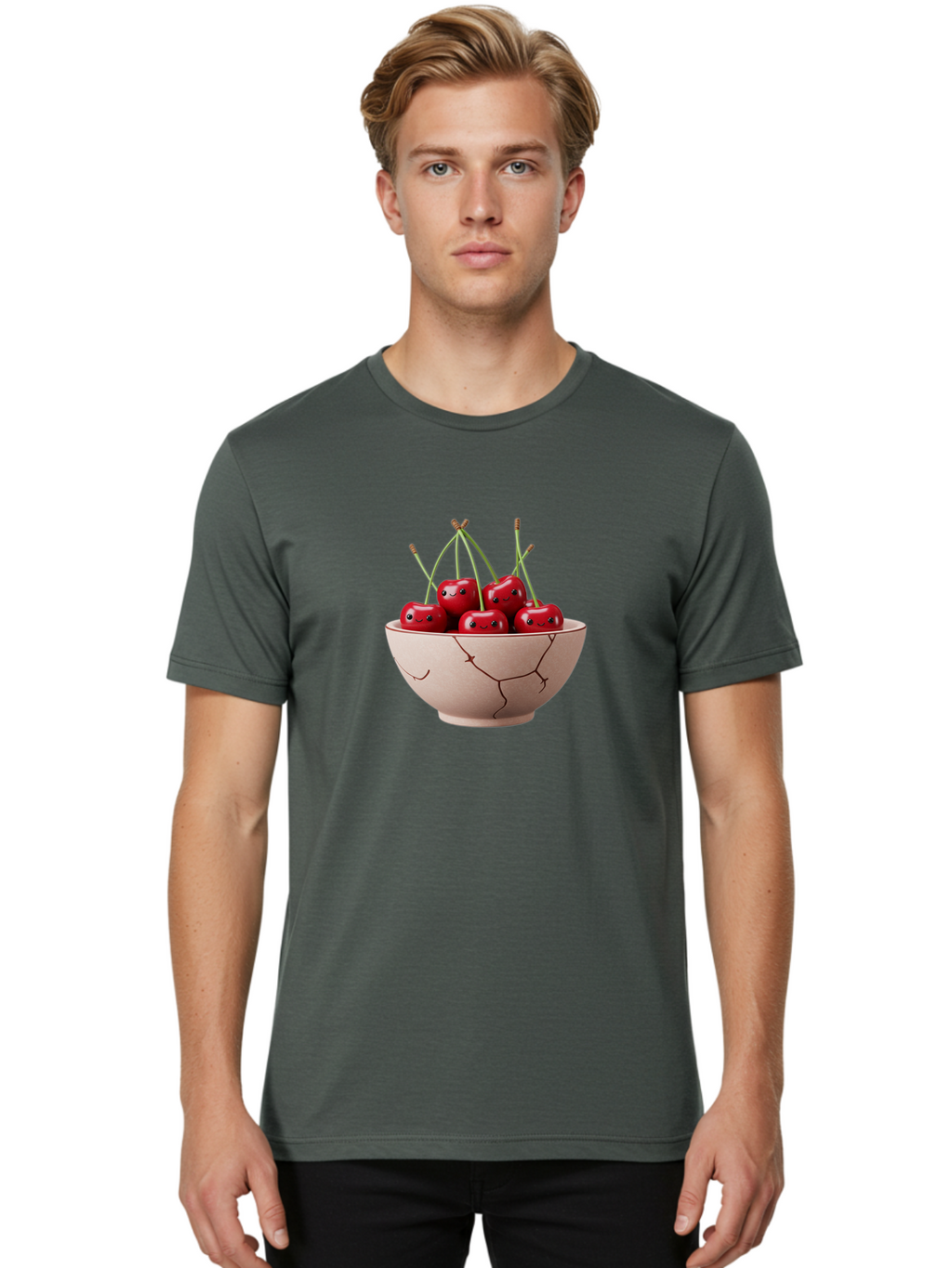 Cherries-In-Broken-Bowl Men'S Graphic Tee, 100% Cotton, Comfortable Casual Summer Wear, Machine Washable, Vintage Camera, Old Camera, Antique Camera, Black Camera, Classic Photography, Photography Equipment, Nostalgic Device, Film Camera, Bai701
