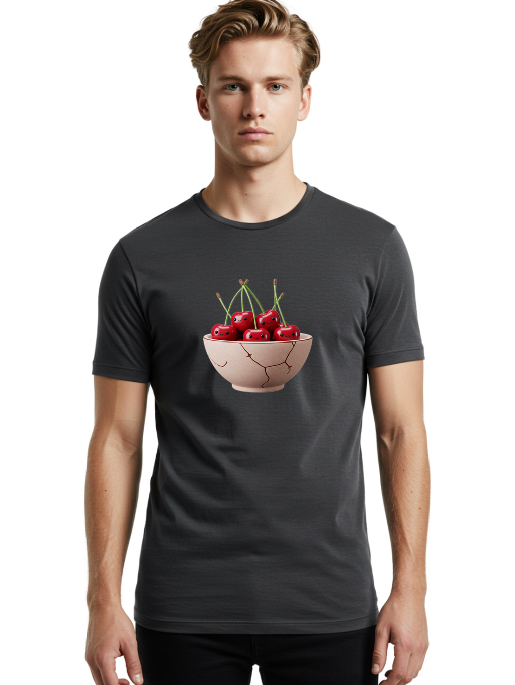 Cherries-In-Broken-Bowl Men'S Graphic Tee, 100% Cotton, Comfortable Casual Summer Wear, Machine Washable, Vintage Camera, Old Camera, Antique Camera, Black Camera, Classic Photography, Photography Equipment, Nostalgic Device, Film Camera, Bai701