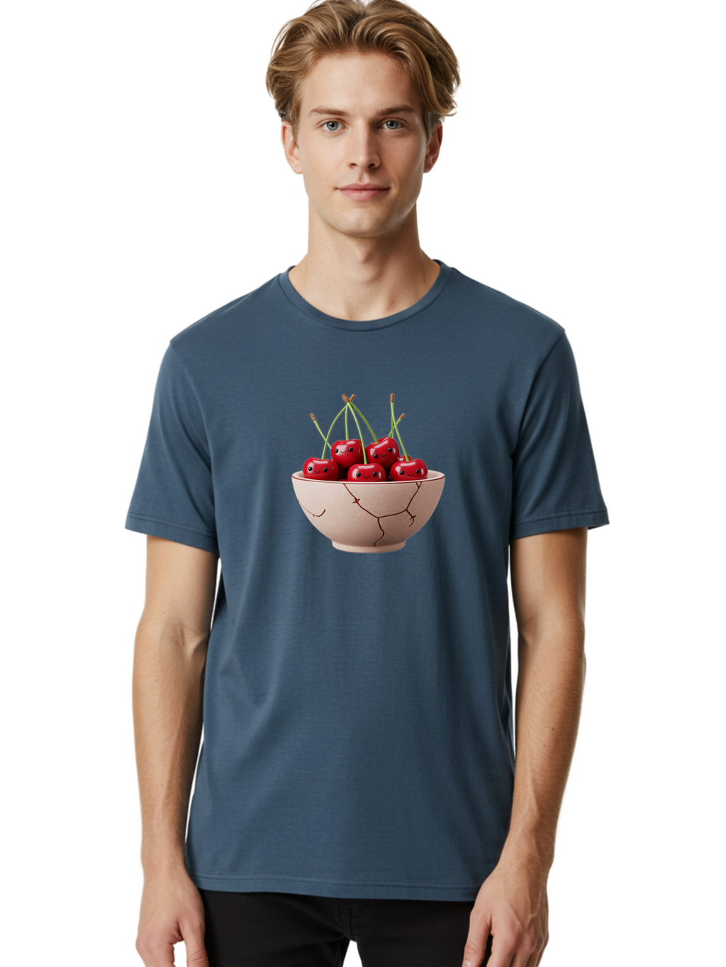 Cherries-In-Broken-Bowl Men'S Graphic Tee, 100% Cotton, Comfortable Casual Summer Wear, Machine Washable, Vintage Camera, Old Camera, Antique Camera, Black Camera, Classic Photography, Photography Equipment, Nostalgic Device, Film Camera, Bai701