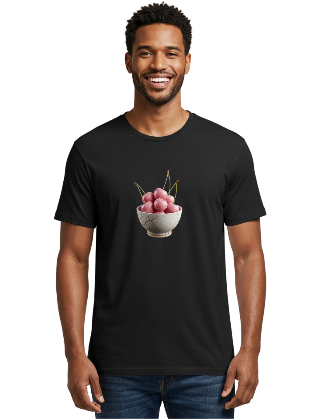 Cherries-In-Cracked-Bowl Men'S Graphic Tee, 100% Cotton, Comfortable Casual Summer Wear, Machine Washable, Vintage Camera, Old Camera, Antique Camera, Black Camera, Classic Photography, Photography Equipment, Nostalgic Device, Film Camera, Bai703