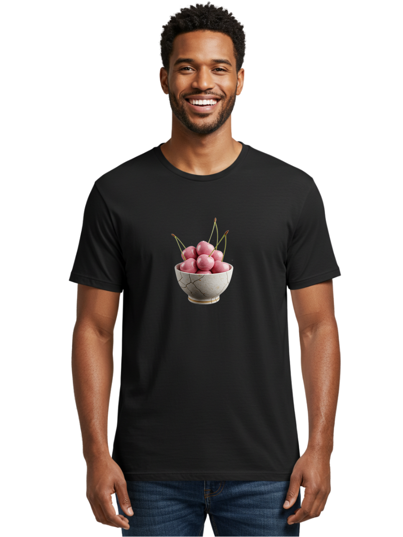 Cherries-In-Cracked-Bowl Men'S Graphic Tee, 100% Cotton, Comfortable Casual Summer Wear, Machine Washable, Vintage Camera, Old Camera, Antique Camera, Black Camera, Classic Photography, Photography Equipment, Nostalgic Device, Film Camera, Bai703