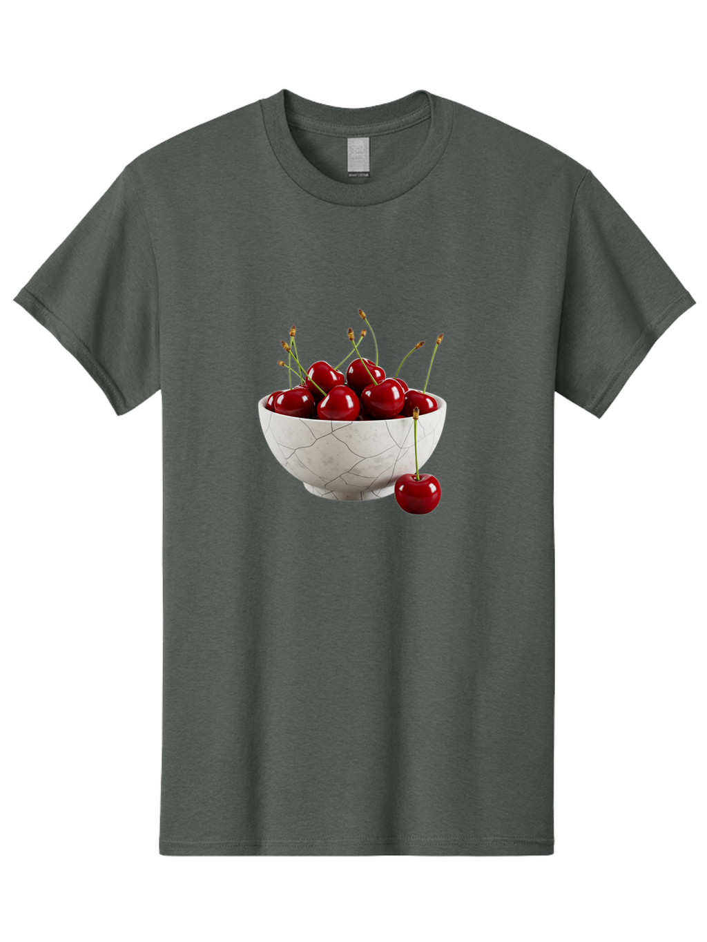 Cherries-In-Cracked-White-Bowl Men'S Graphic Tee, 100% Cotton, Comfortable Casual Summer Wear, Machine Washable, Vintage Camera, Old Camera, Antique Camera, Black Camera, Classic Photography, Photography Equipment, Nostalgic Device, Bai704