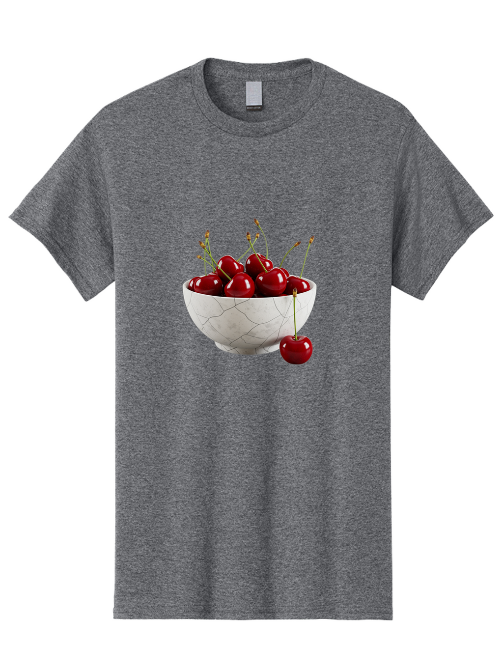 Cherries-In-Cracked-White-Bowl Men'S Graphic Tee, 100% Cotton, Comfortable Casual Summer Wear, Machine Washable, Vintage Camera, Old Camera, Antique Camera, Black Camera, Classic Photography, Photography Equipment, Nostalgic Device, Bai704