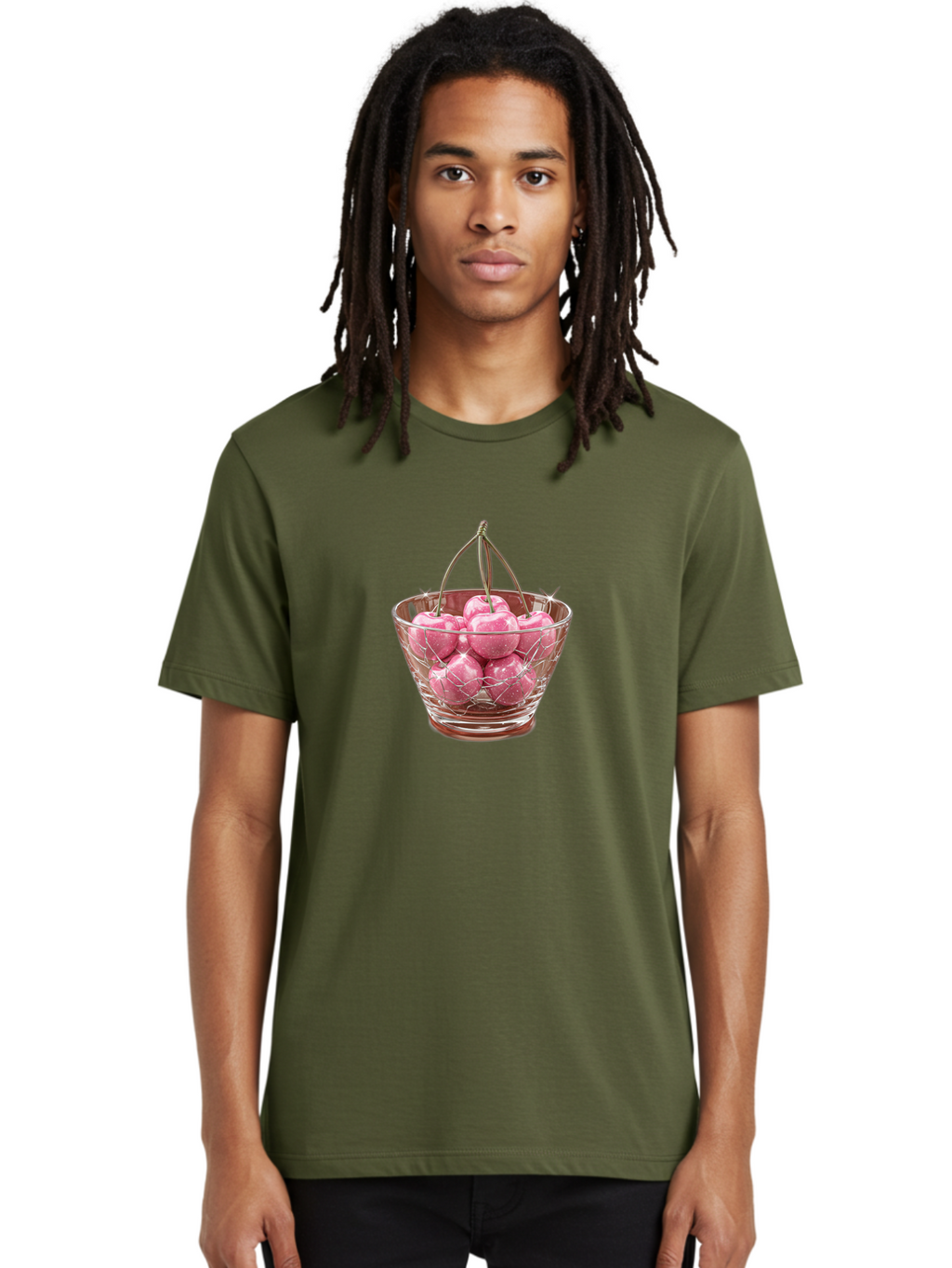 Cherries-In-Glass-Basket Men'S Graphic Tee, 100% Cotton, Comfortable Casual Summer Wear, Machine Washable, Vintage Camera, Old Camera, Antique Camera, Black Camera, Classic Photography, Photography Equipment, Nostalgic Device, Film Camera, Bai706