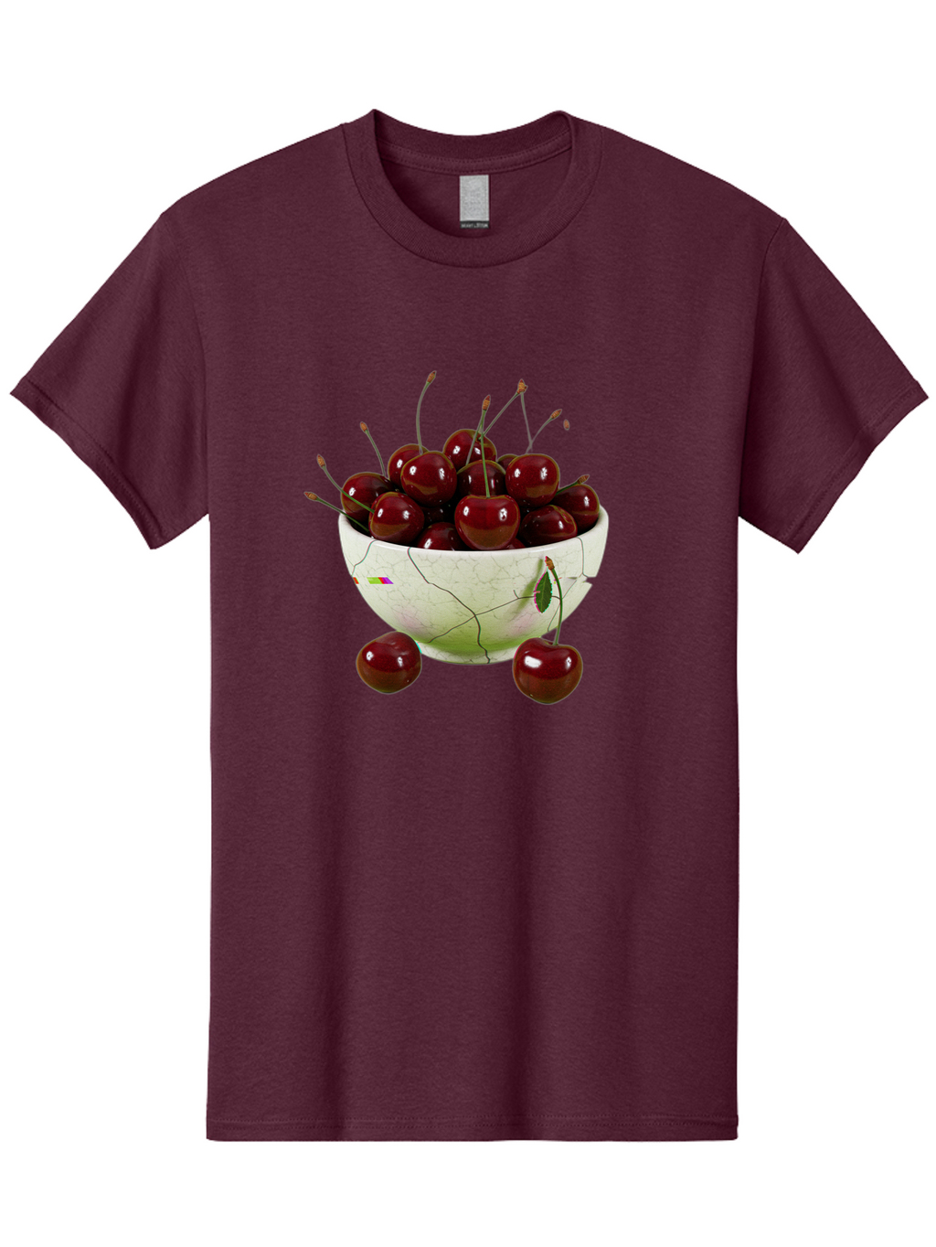 Cherries-In-Kintsugi-Bowl-1 Men'S Graphic Tee, 100% Cotton, Comfortable Casual Summer Wear, Machine Washable, Vintage Camera, Old Camera, Antique Camera, Black Camera, Classic Photography, Photography Equipment, Nostalgic Device, Film Camera, Bai707