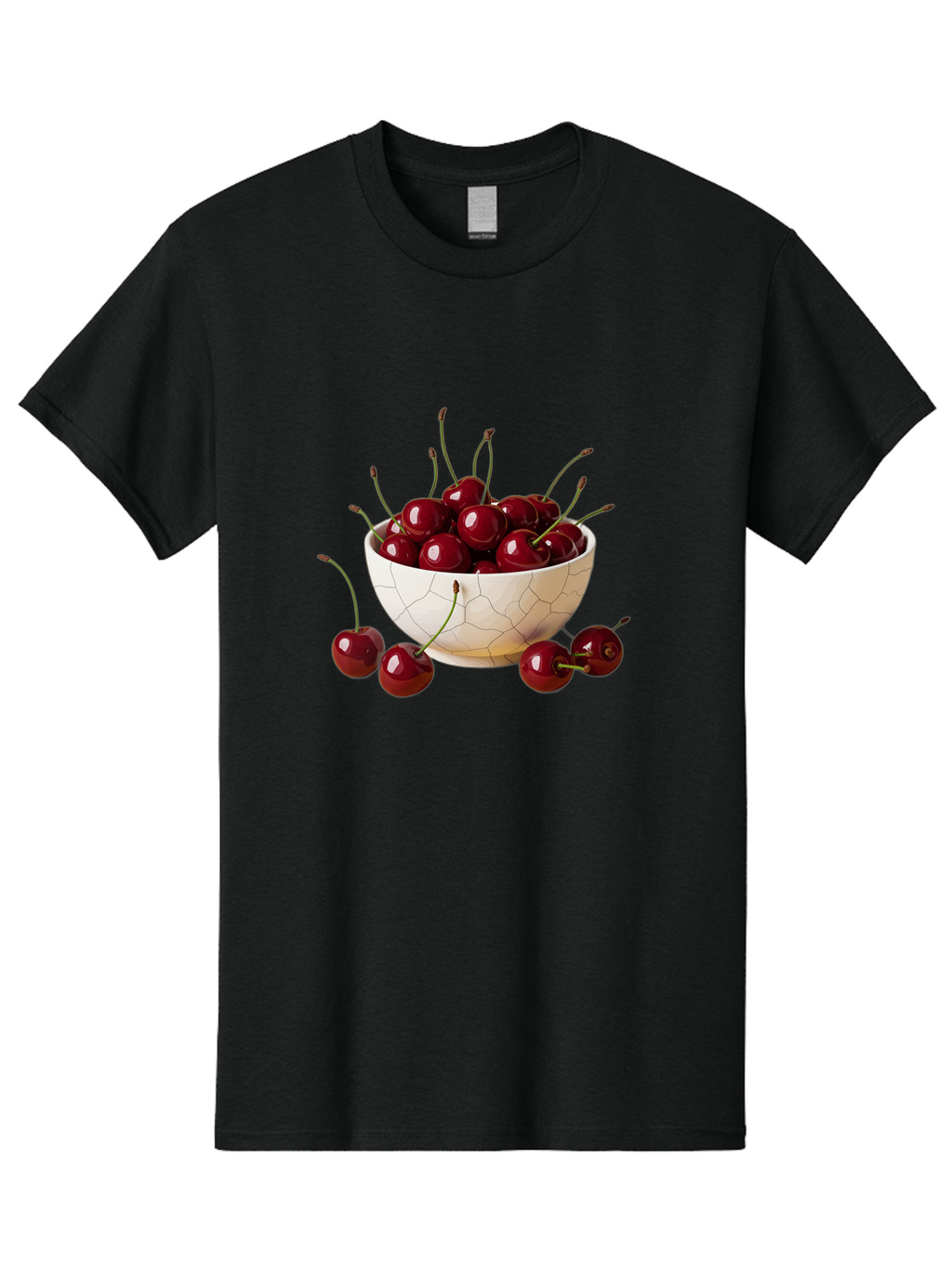 Cherries-In-Kintsugi-Bowl-2 Men'S Graphic Tee, 100% Cotton, Comfortable Casual Summer Wear, Machine Washable, Vintage Camera, Old Camera, Antique Camera, Black Camera, Classic Photography, Photography Equipment, Nostalgic Device, Film Camera, Bai708
