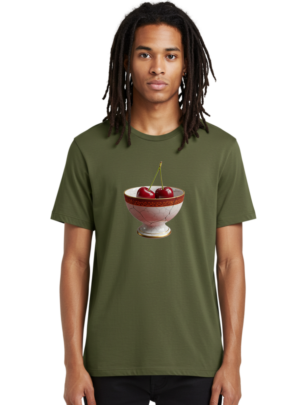 Cherries-In-Kintsugi-Bowl Men'S Graphic Tee, 100% Cotton, Comfortable Casual Summer Wear, Machine Washable, Vintage Camera, Old Camera, Antique Camera, Black Camera, Classic Photography, Photography Equipment, Nostalgic Device, Film Camera, Bai709