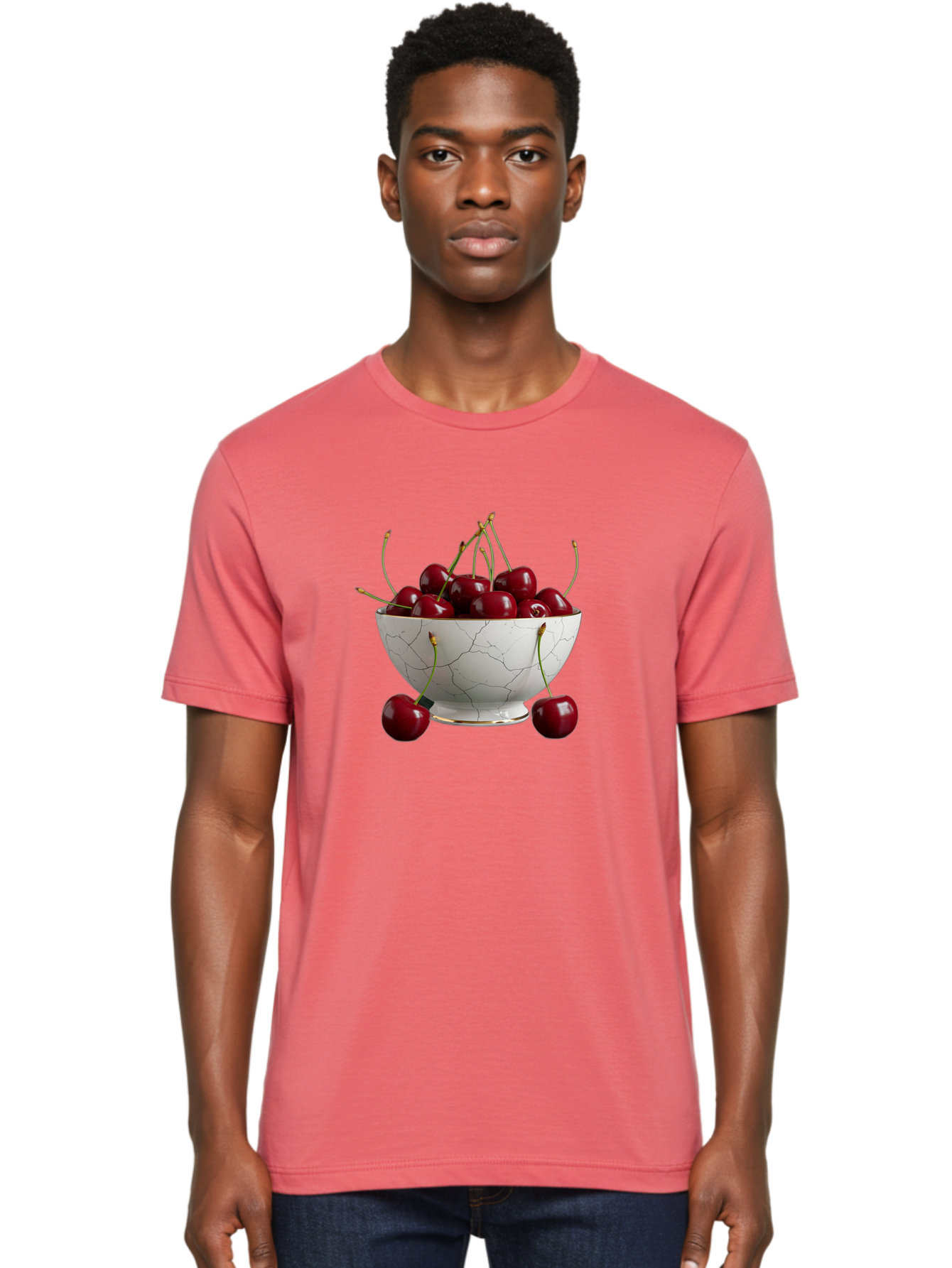 Cherries-In-Marble-Bowl Men'S Graphic Tee, 100% Cotton, Comfortable Casual Summer Wear, Machine Washable, Vintage Camera, Old Camera, Antique Camera, Black Camera, Classic Photography, Photography Equipment, Nostalgic Device, Film Camera, Bai710