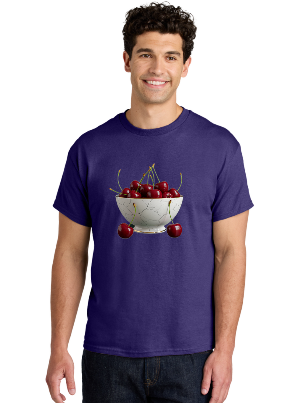 Cherries-In-Marble-Bowl Men'S Graphic Tee, 100% Cotton, Comfortable Casual Summer Wear, Machine Washable, Vintage Camera, Old Camera, Antique Camera, Black Camera, Classic Photography, Photography Equipment, Nostalgic Device, Film Camera, Bai710