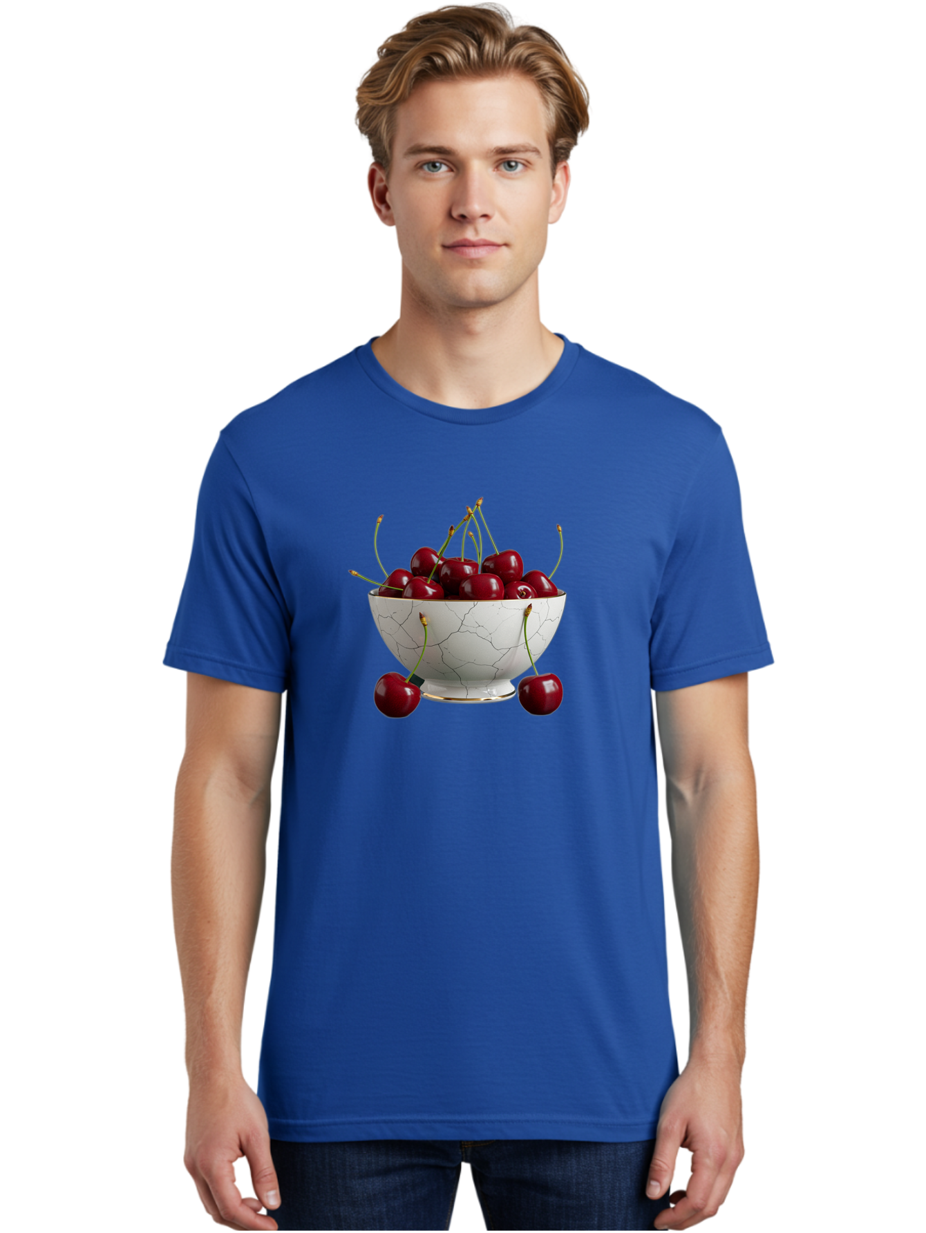 Cherries-In-Marble-Bowl Men'S Graphic Tee, 100% Cotton, Comfortable Casual Summer Wear, Machine Washable, Vintage Camera, Old Camera, Antique Camera, Black Camera, Classic Photography, Photography Equipment, Nostalgic Device, Film Camera, Bai710