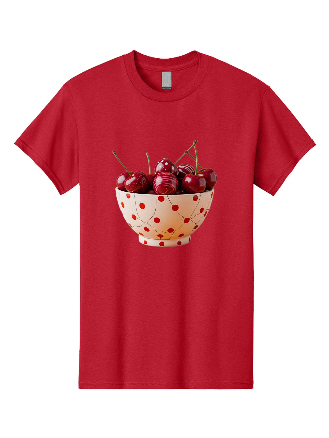 Cherries-In-White-Bowl-With-Red-Polka-Dots Men'S Graphic Tee, 100% Cotton, Comfortable Casual Summer Wear, Machine Washable, Vintage Camera, Old Camera, Antique Camera, Black Camera, Classic Photography, Photography Equipment, Bai711