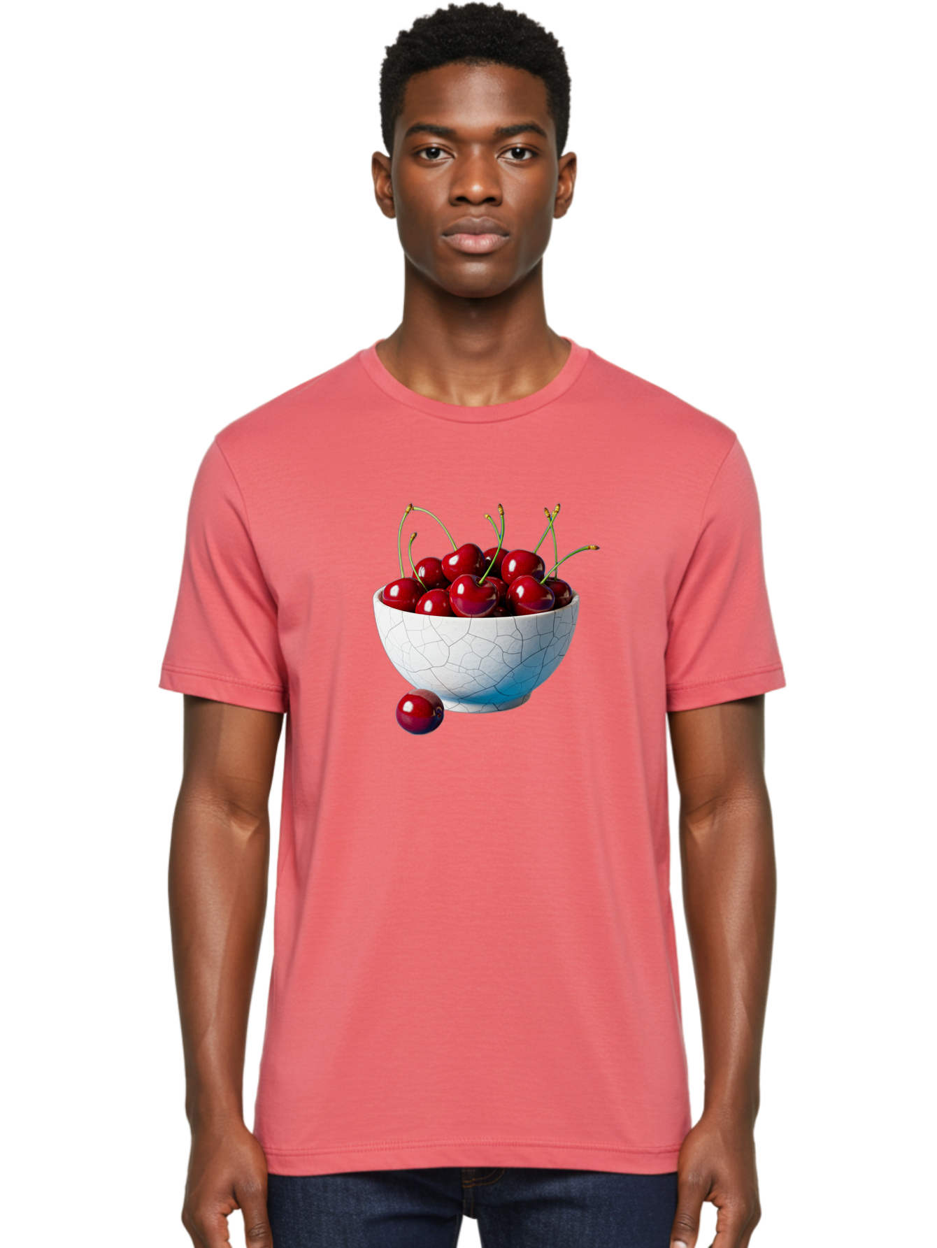Cherries-In-White-Bowl Men'S Graphic Tee, 100% Cotton, Comfortable Casual Summer Wear, Machine Washable, Vintage Camera, Old Camera, Antique Camera, Black Camera, Classic Photography, Photography Equipment, Nostalgic Device, Film Camera, Bai712