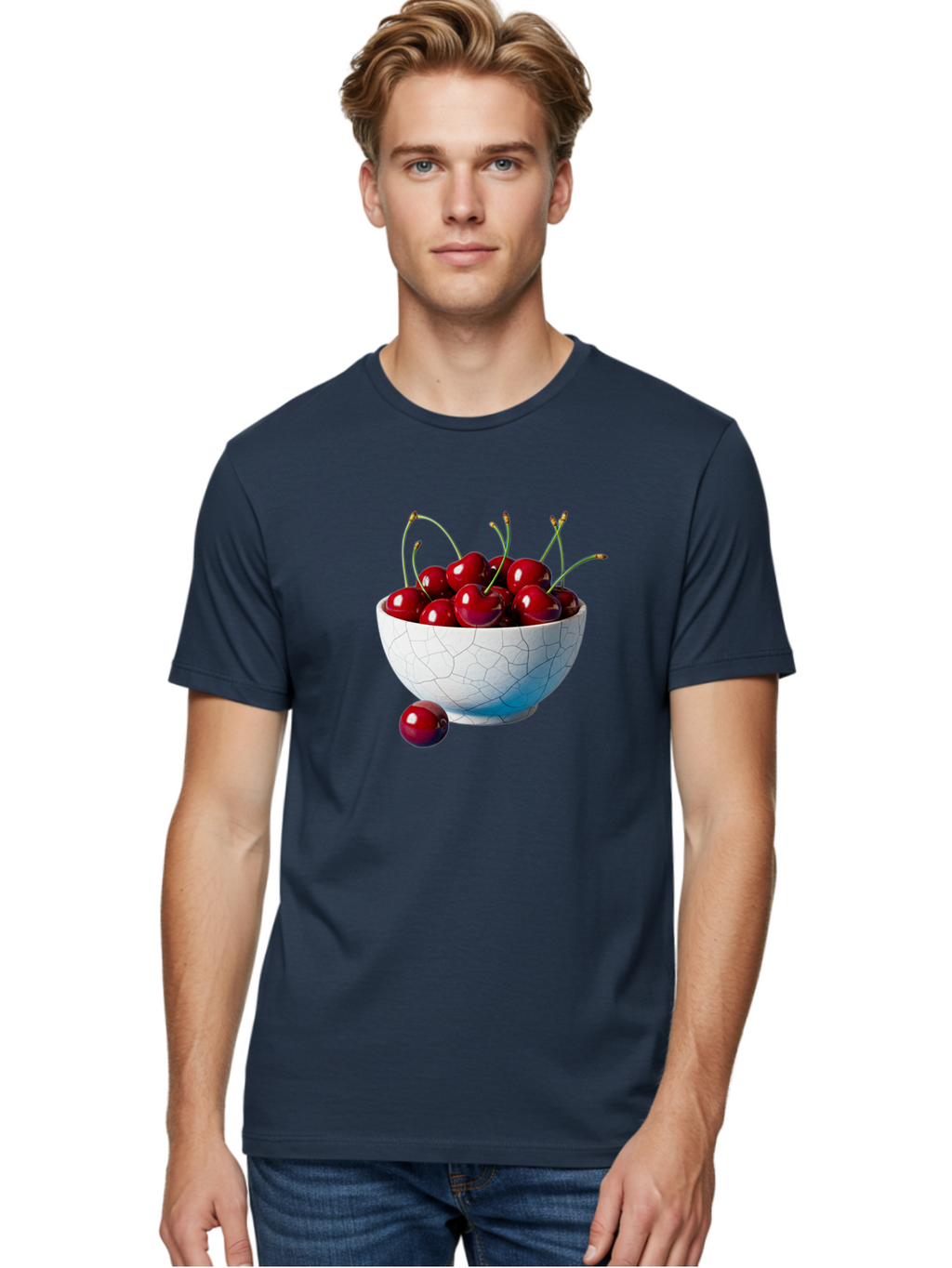 Cherries-In-White-Bowl Men'S Graphic Tee, 100% Cotton, Comfortable Casual Summer Wear, Machine Washable, Vintage Camera, Old Camera, Antique Camera, Black Camera, Classic Photography, Photography Equipment, Nostalgic Device, Film Camera, Bai712