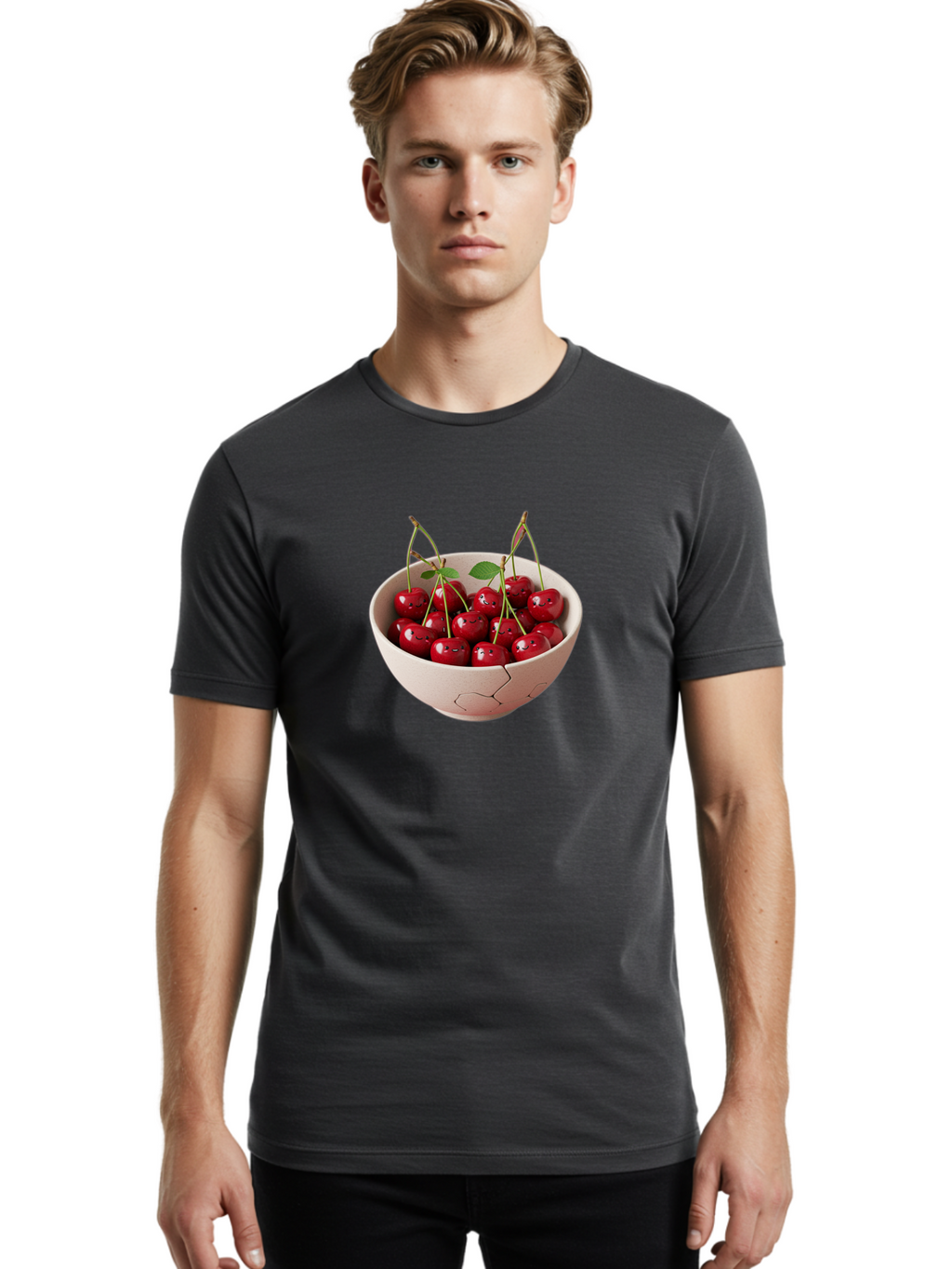 Cherries-With-Funny-Faces Men'S Graphic Tee, 100% Cotton, Comfortable Casual Summer Wear, Machine Washable, Vintage Camera, Old Camera, Antique Camera, Black Camera, Classic Photography, Photography Equipment, Nostalgic Device, Film Camera, Bai715