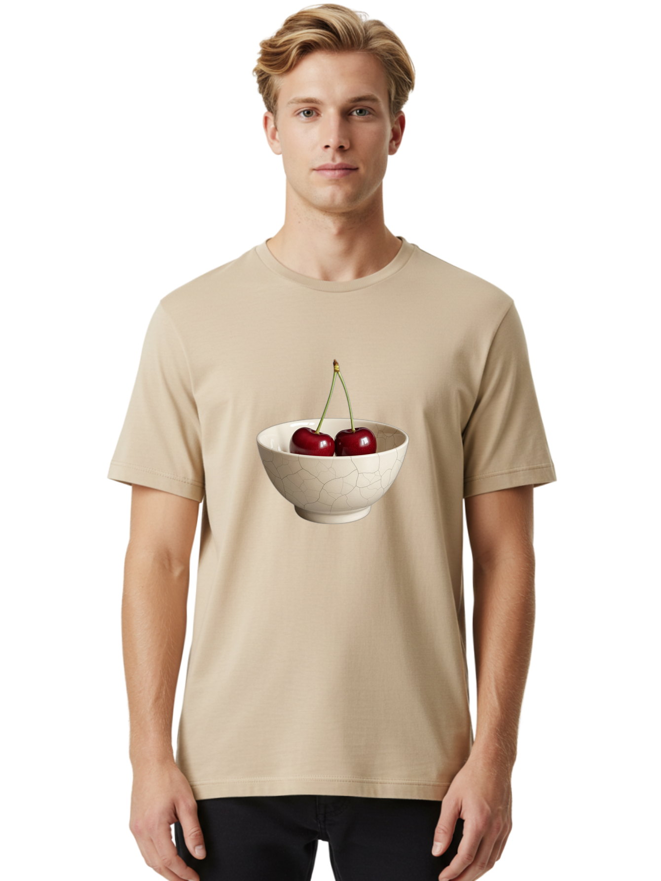 Cherries Men'S Graphic Tee, 100% Cotton, Comfortable Casual Summer Wear, Machine Washable, Vintage Camera, Old Camera, Antique Camera, Black Camera, Classic Photography, Photography Equipment, Nostalgic Device, Film Camera, Camera Art Bai716