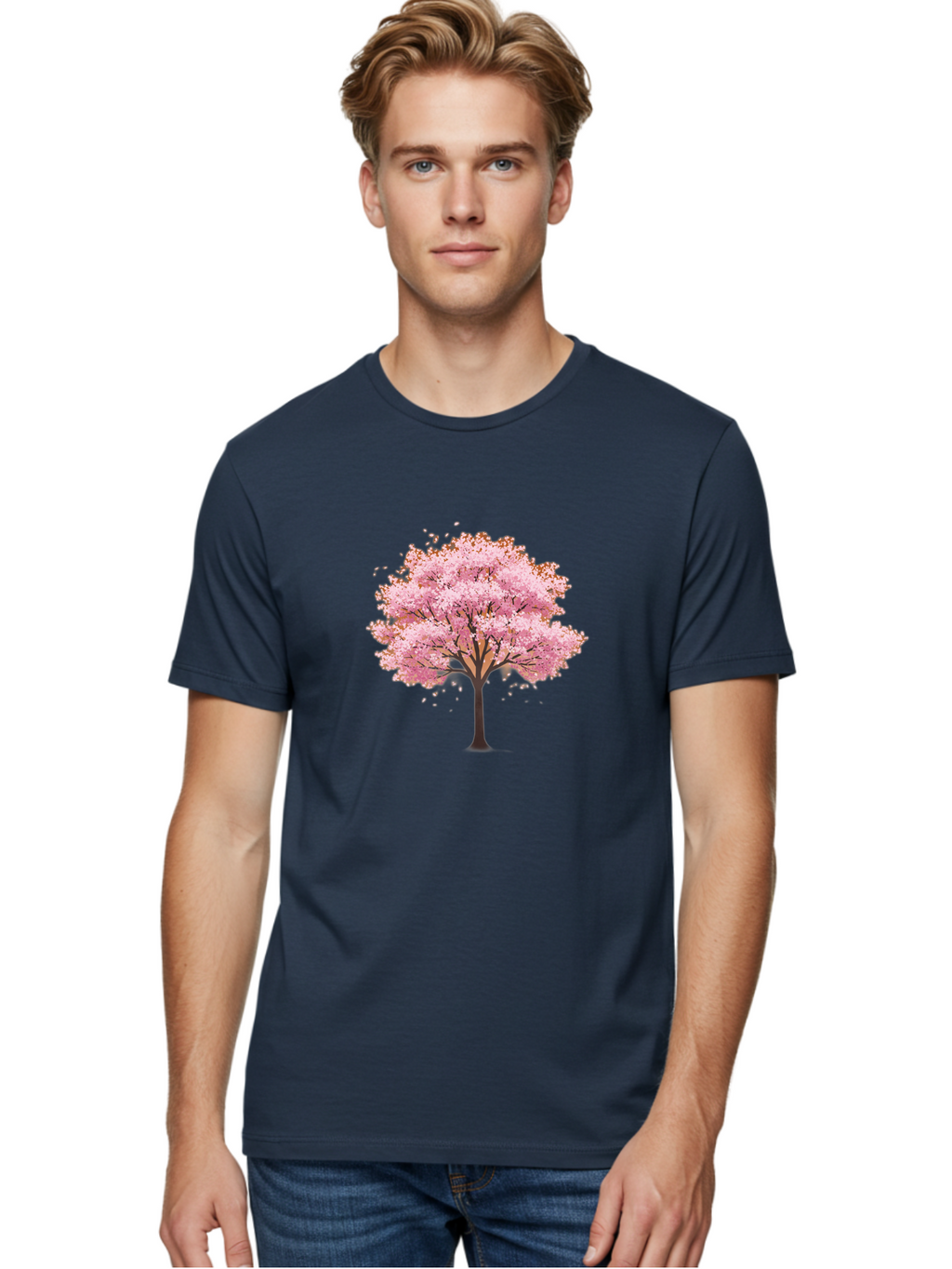 Cherry-Blossom-Tree-2 Men'S Graphic Tee, 100% Cotton, Comfortable Casual Summer Wear, Machine Washable, Vintage Camera, Old Camera, Antique Camera, Black Camera, Classic Photography, Photography Equipment, Nostalgic Device, Film Camera, Bai720