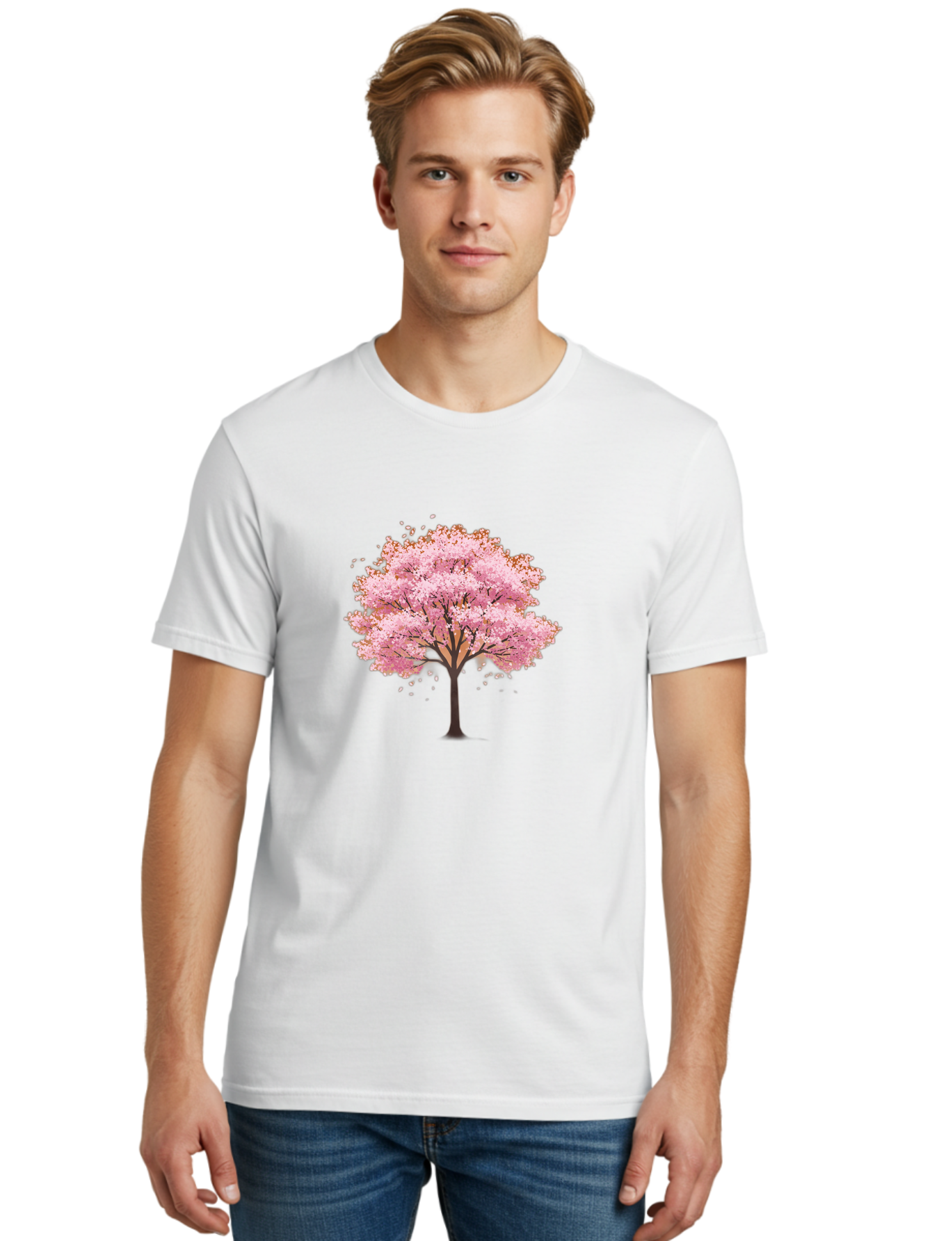 Cherry-Blossom-Tree-2 Men'S Graphic Tee, 100% Cotton, Comfortable Casual Summer Wear, Machine Washable, Vintage Camera, Old Camera, Antique Camera, Black Camera, Classic Photography, Photography Equipment, Nostalgic Device, Film Camera, Bai720