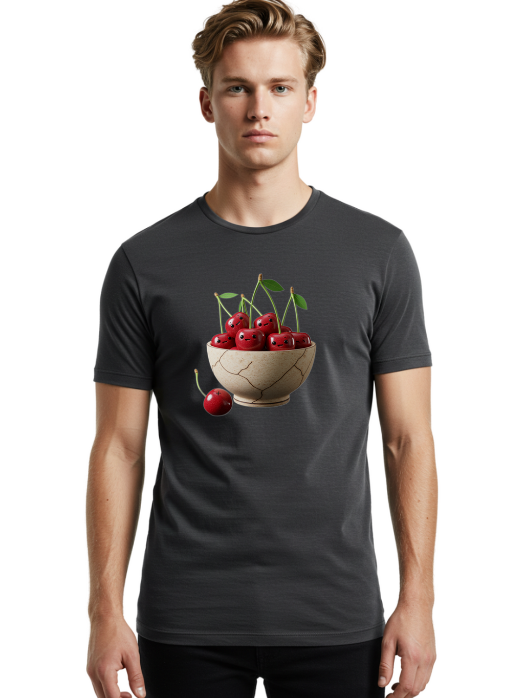 Cherry-Bowl Men'S Graphic Tee, 100% Cotton, Comfortable Casual Summer Wear, Machine Washable, Vintage Camera, Old Camera, Antique Camera, Black Camera, Classic Photography, Photography Equipment, Nostalgic Device, Film Camera, Camera Art Bai722