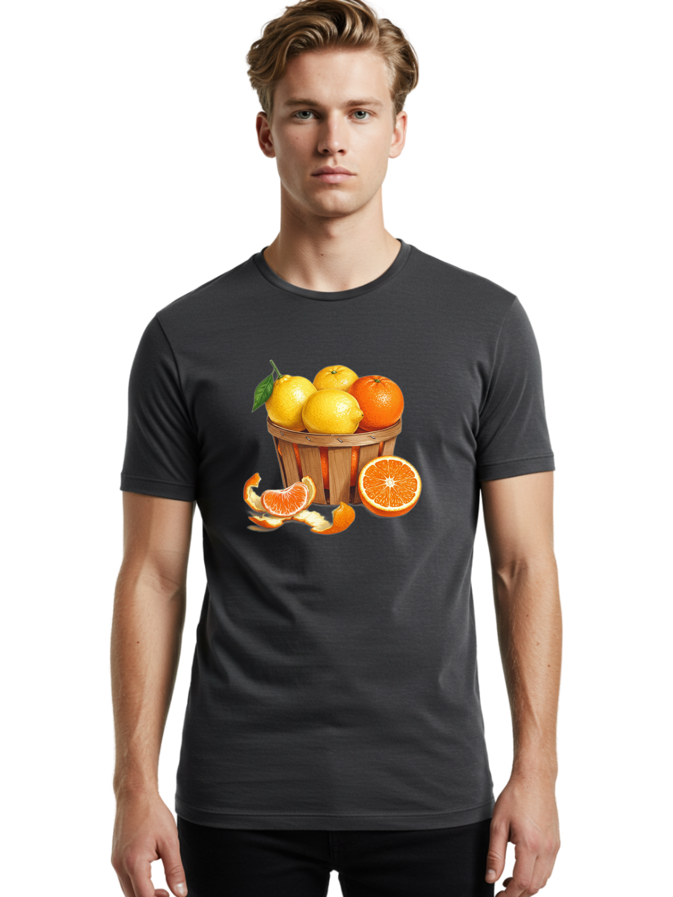 Citrus-Fruits-In-Basket Men'S Graphic Tee, 100% Cotton, Comfortable Casual Summer Wear, Machine Washable, Vintage Camera, Old Camera, Antique Camera, Black Camera, Classic Photography, Photography Equipment, Nostalgic Device, Film Camera, Bai724