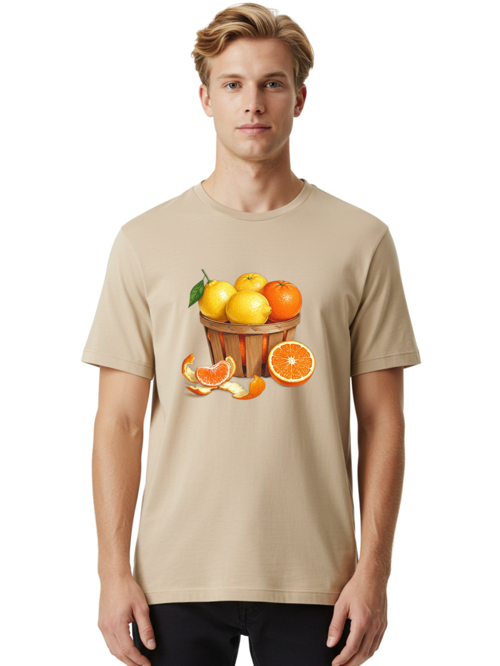 Citrus-Fruits-In-Basket Men'S Graphic Tee, 100% Cotton, Comfortable Casual Summer Wear, Machine Washable, Vintage Camera, Old Camera, Antique Camera, Black Camera, Classic Photography, Photography Equipment, Nostalgic Device, Film Camera, Bai724