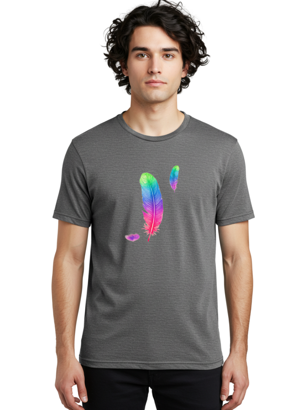 Colorful-Feathers-1 Men'S Graphic Tee, 100% Cotton, Comfortable Casual Summer Wear, Machine Washable, Vintage Camera, Old Camera, Antique Camera, Black Camera, Classic Photography, Photography Equipment, Nostalgic Device, Film Camera, Bai729